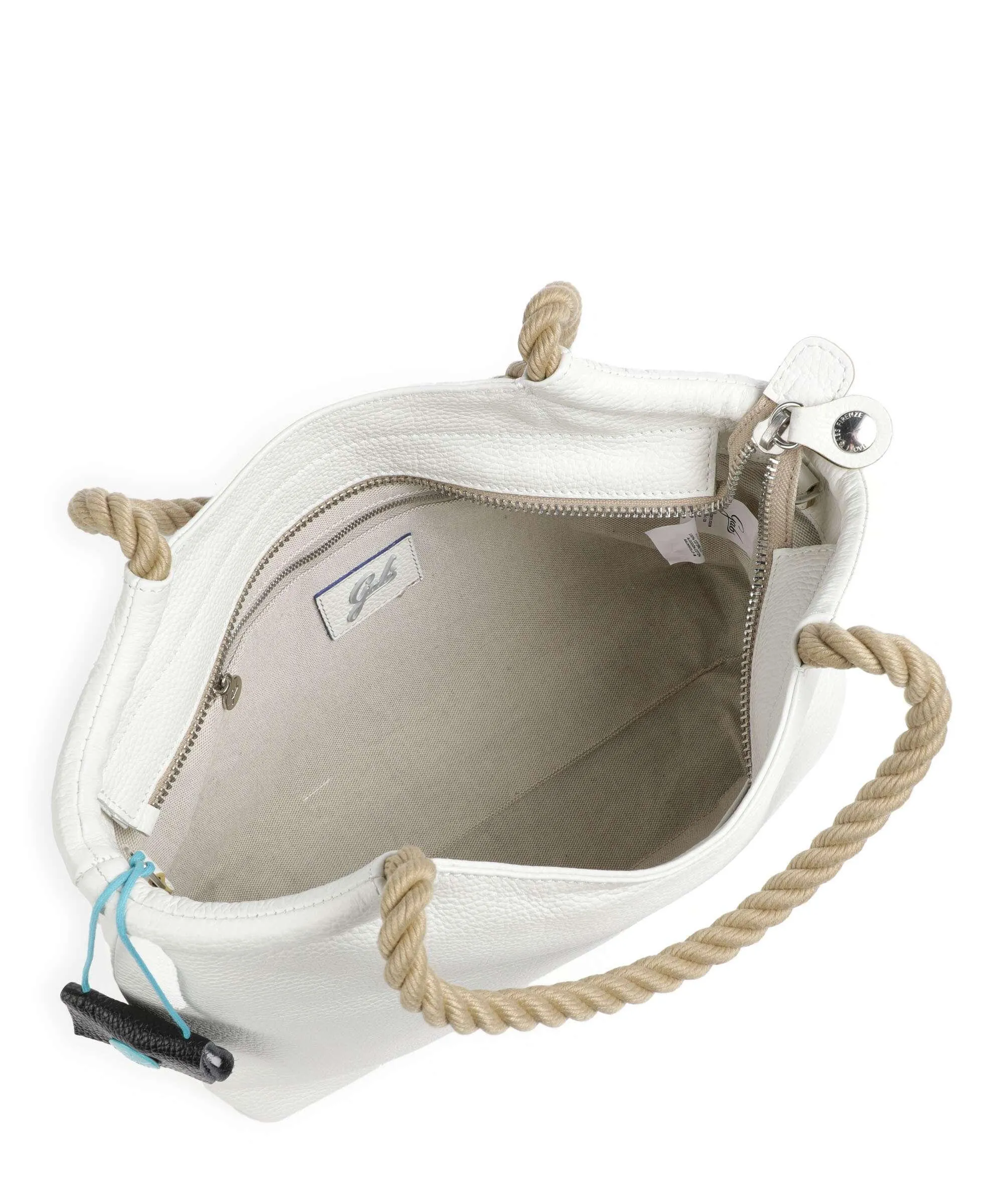  Gabs Raffaella M Borsa shopper pelle di vitello grana bianco  