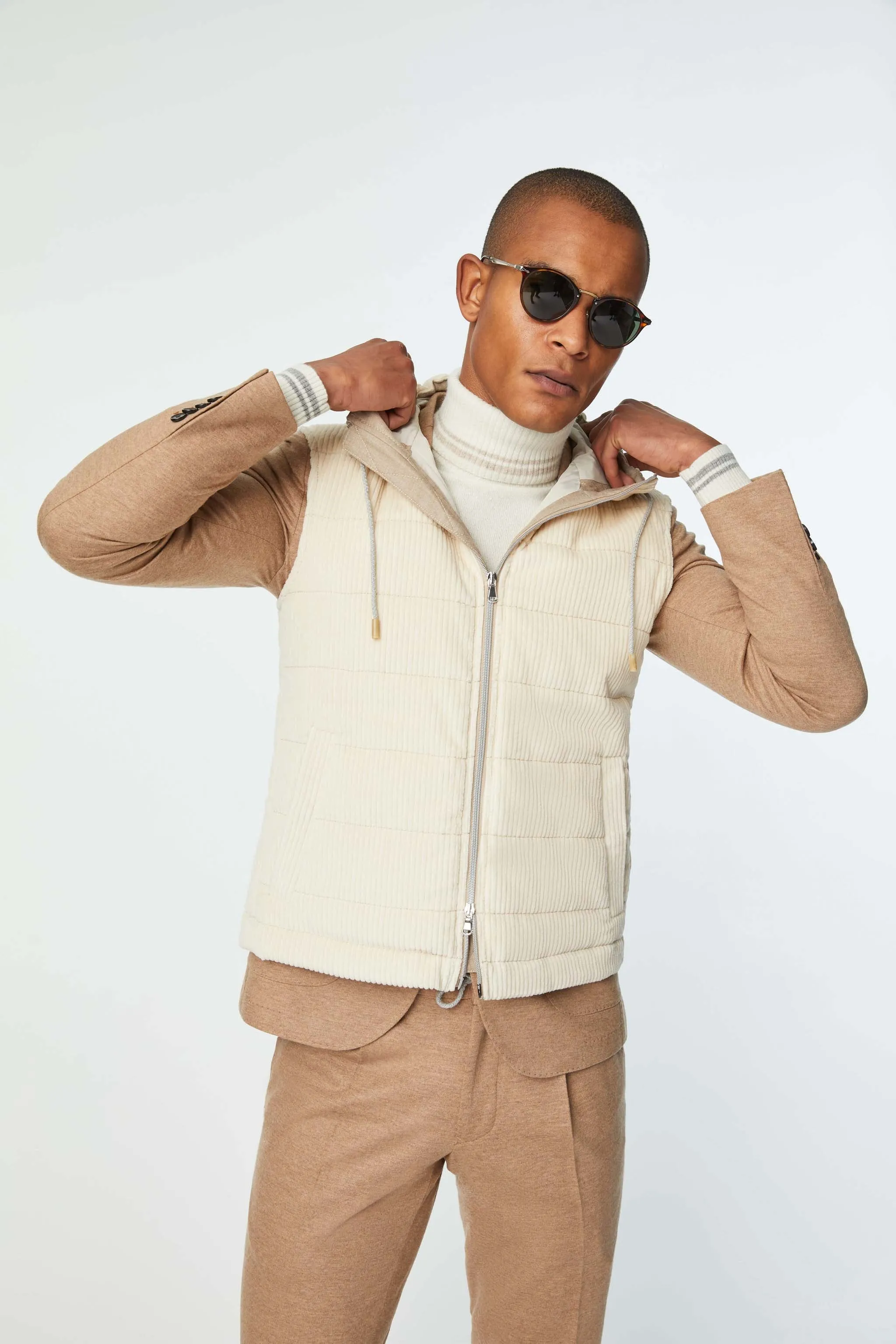 Gilet imbottito bianco avorio