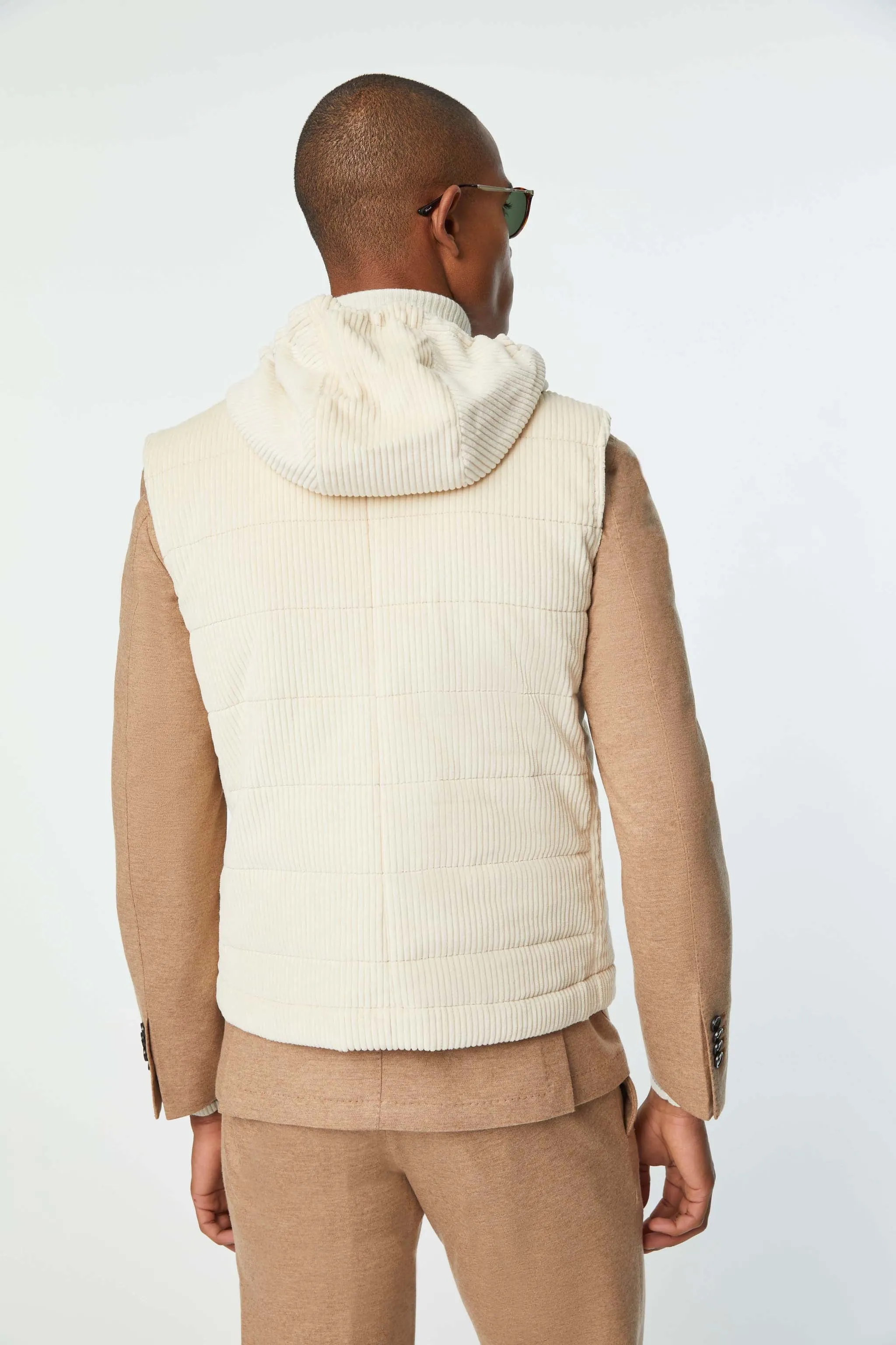 Gilet imbottito bianco avorio