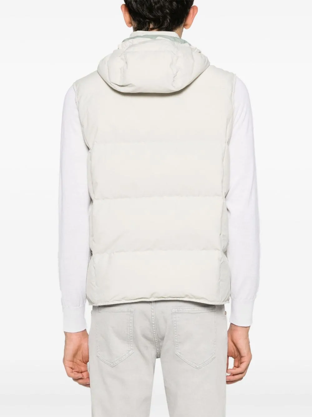 Gilet imbottito con cappuccio in bianco di Eleventy - uomo