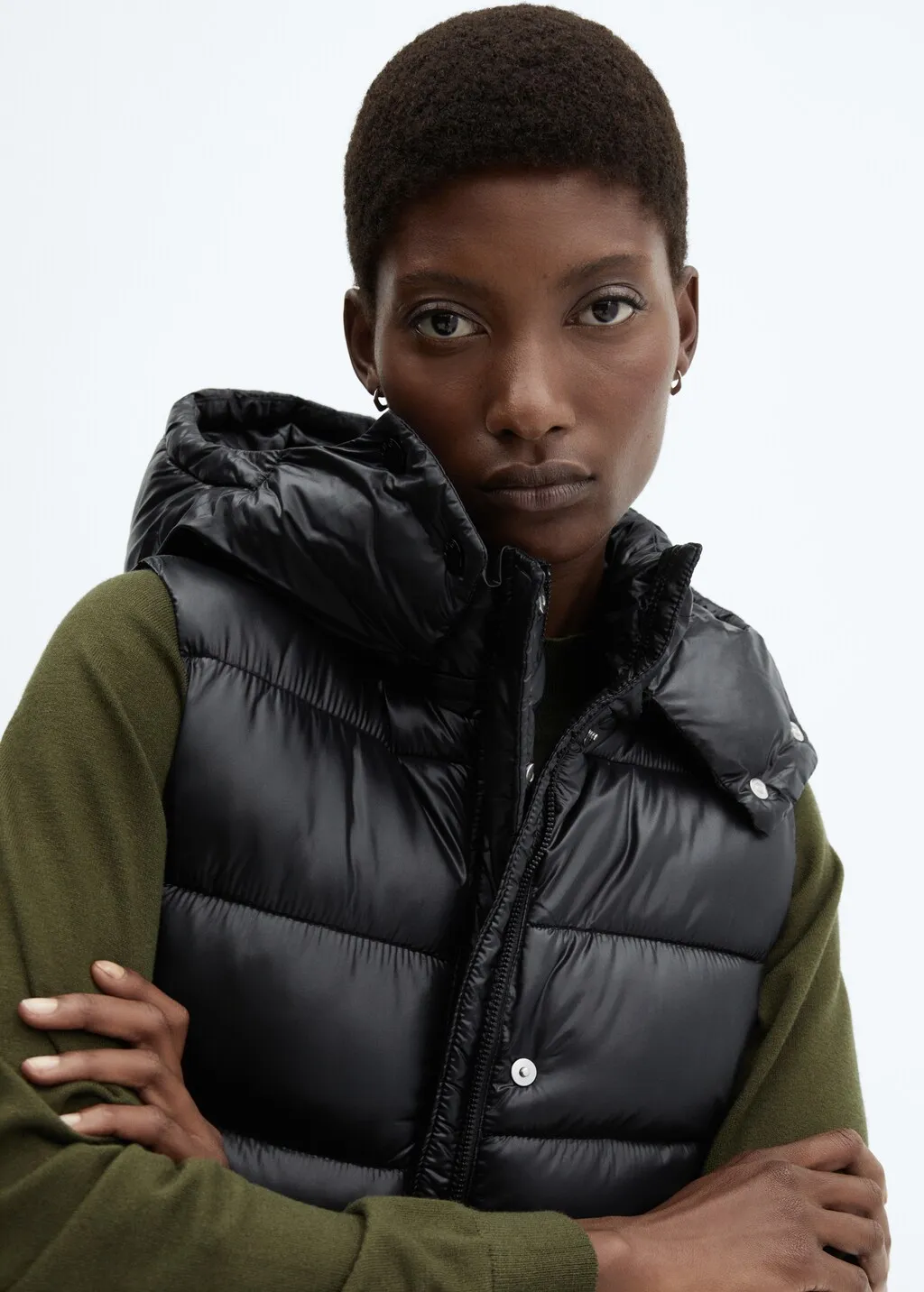 Gilet imbottito impermeabile cappuccio