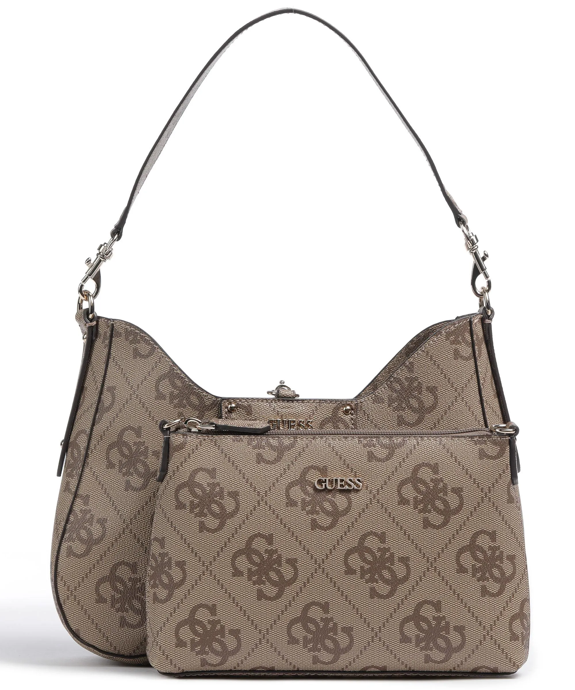  Guess Brenton Eco Borsa a spalla pelle sintetica beige  