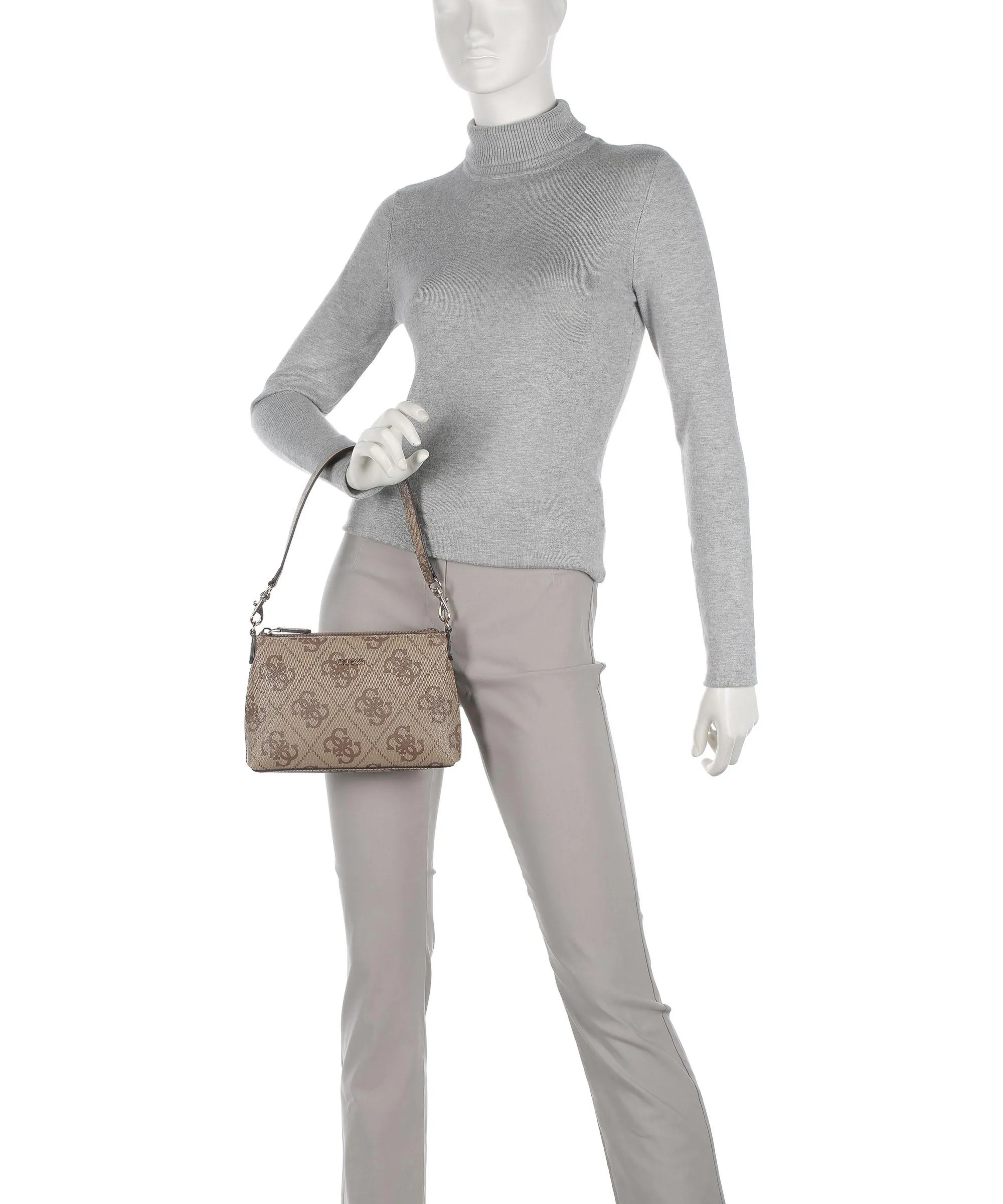  Guess Brenton Eco Borsa a spalla pelle sintetica beige  