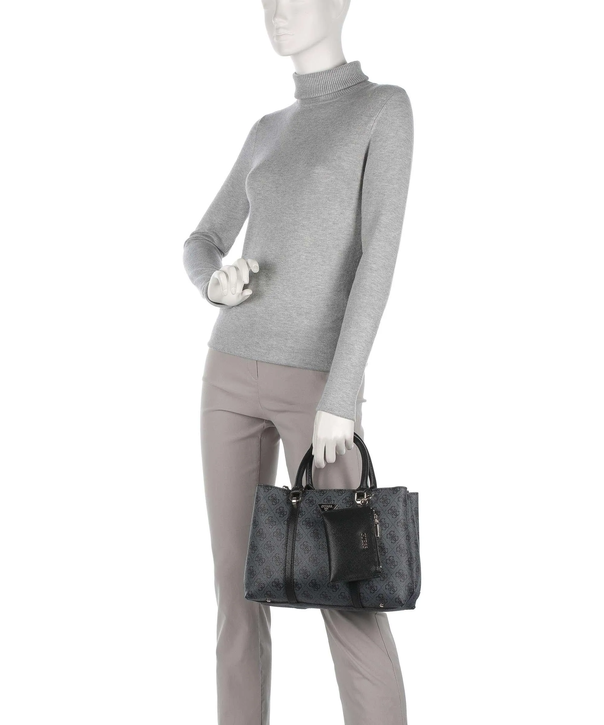  Guess Craig Eco Borsa a mano pelle sintetica grigio scuro  