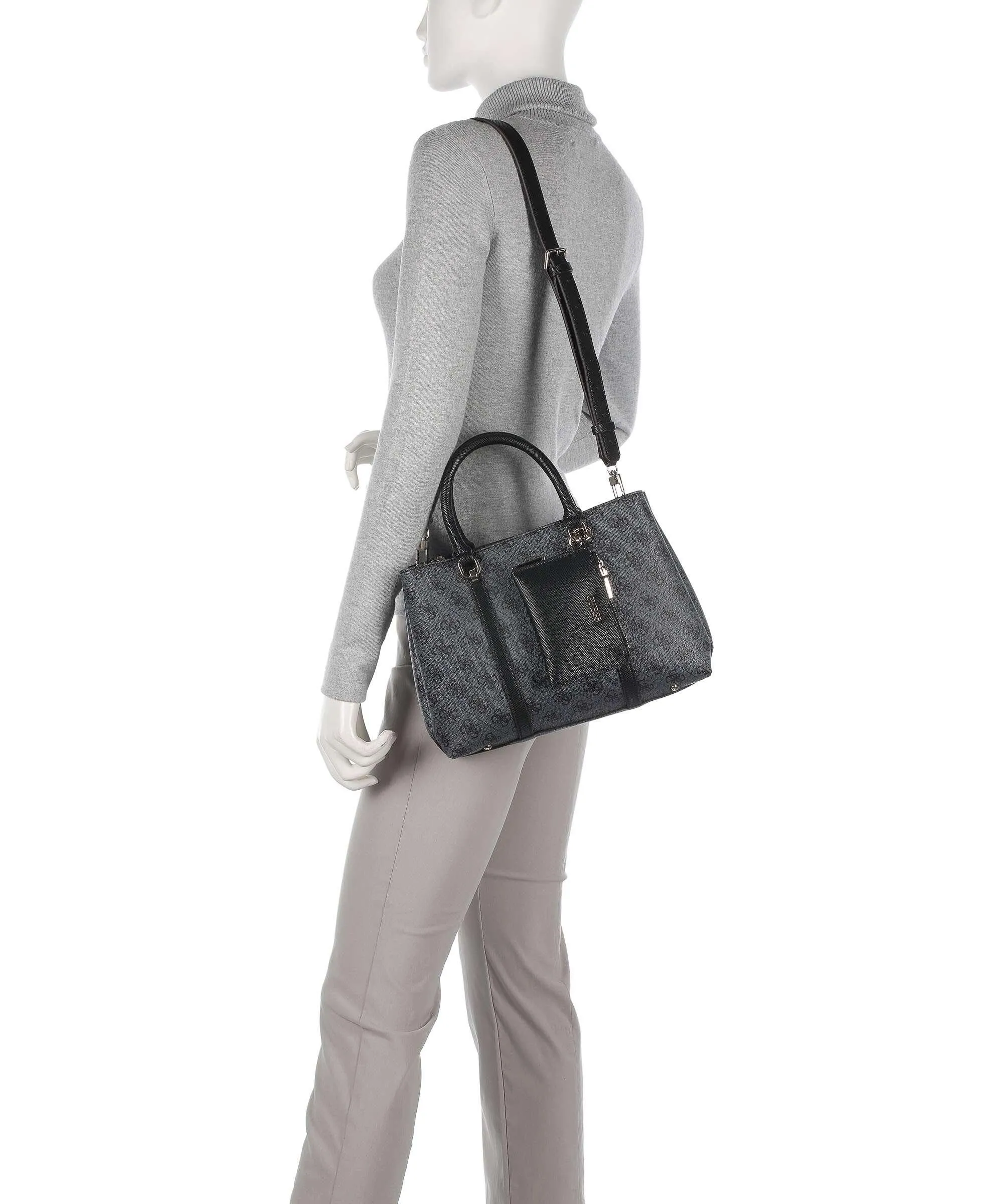  Guess Craig Eco Borsa a mano pelle sintetica grigio scuro  