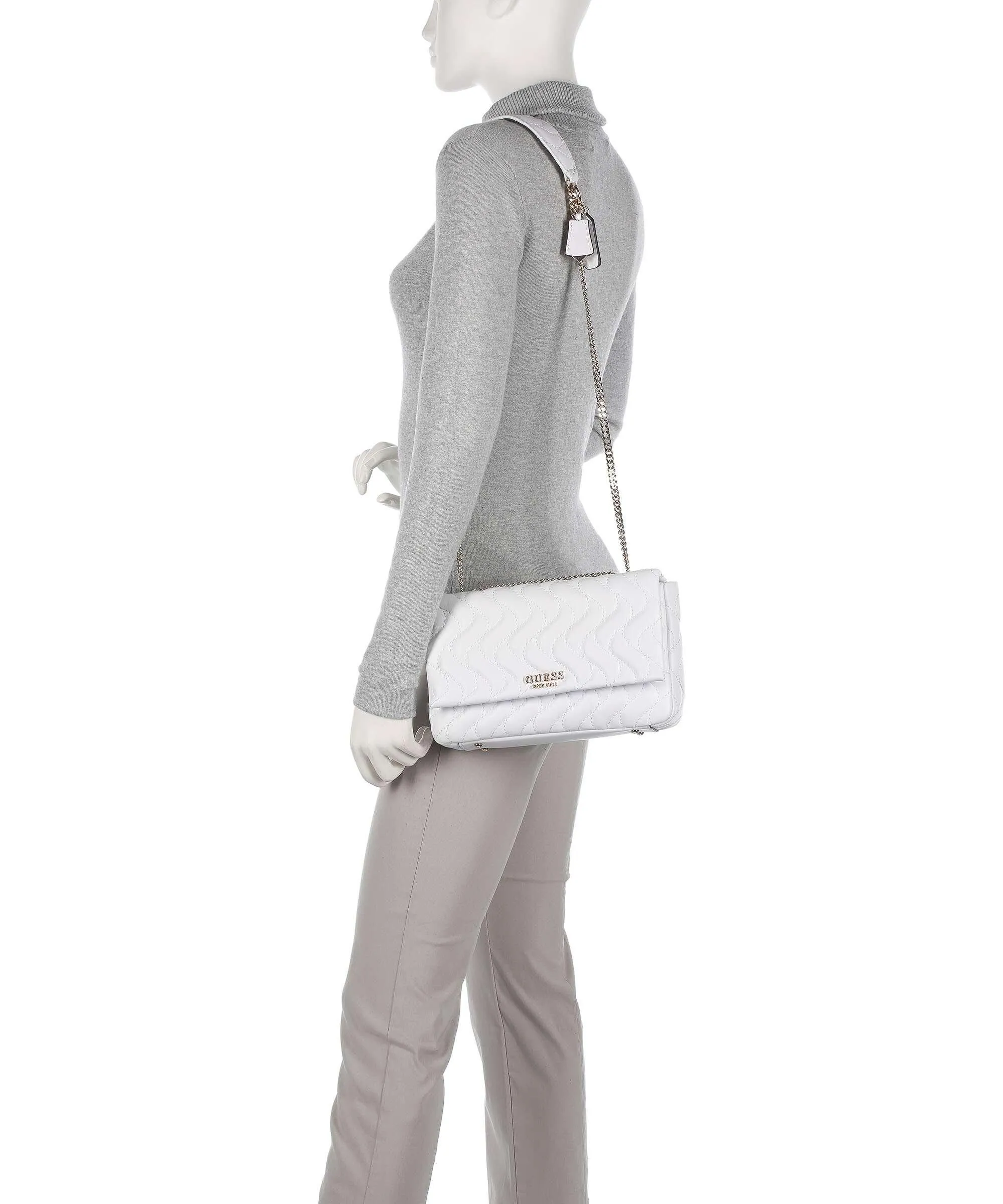  Guess Mai Eco Borsa a spalla pelle sintetica bianco  