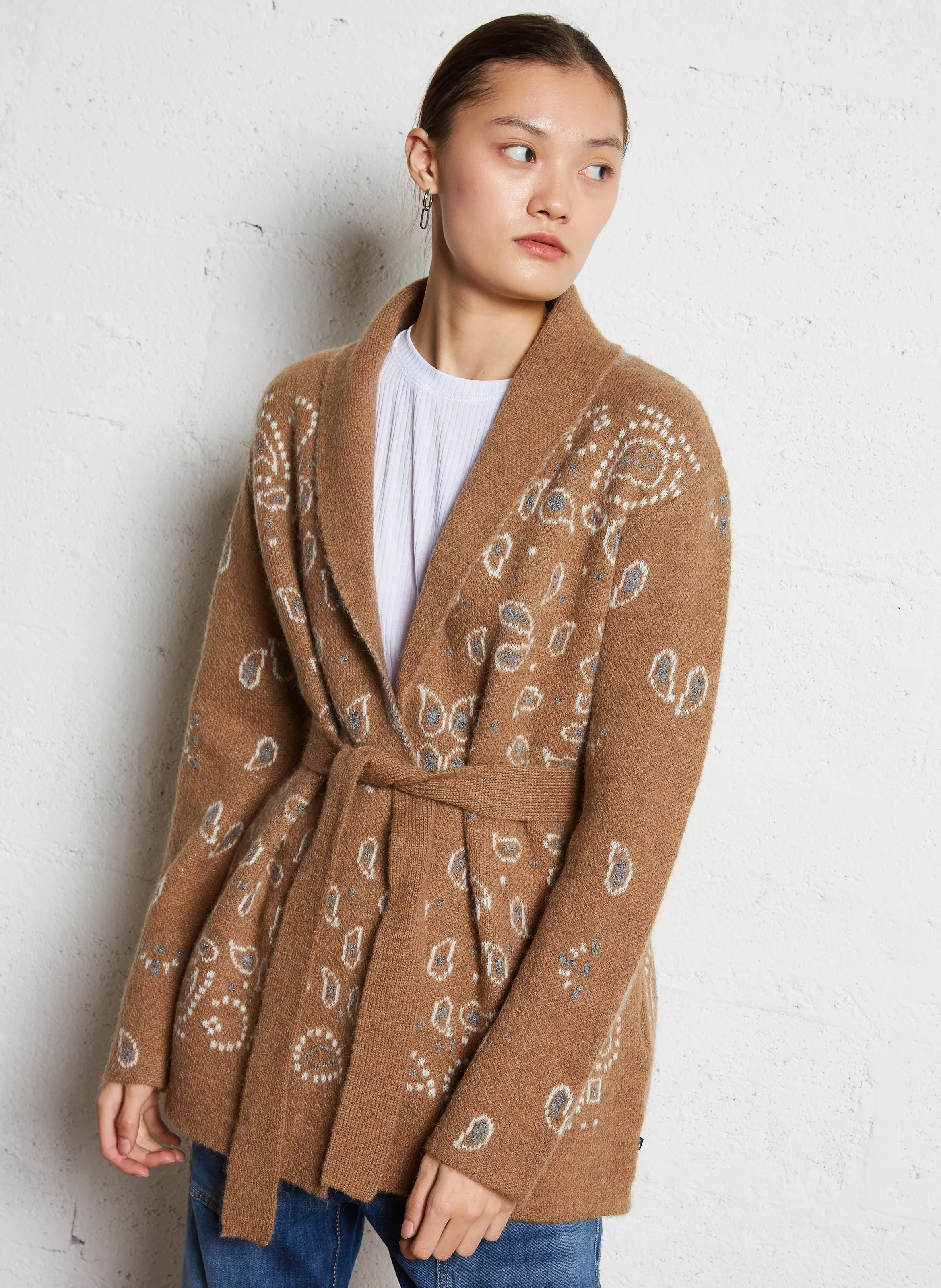  LE TEMPS DES CERISES   FRASER - Maglietta oversize a coste con scollo tondo | Bianco