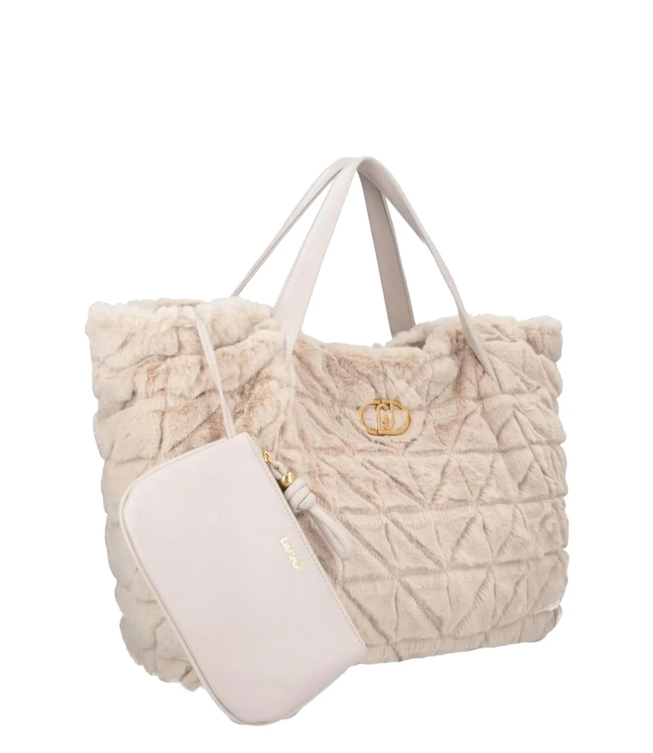 LIU-JO Liu Jo borsa in ecopelliccia champagne donna