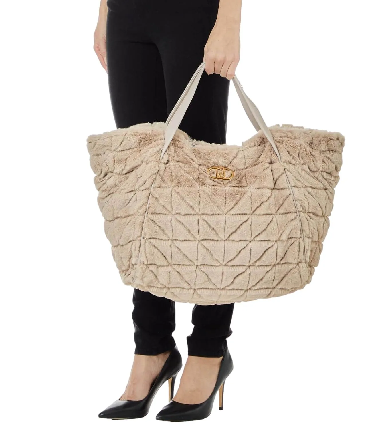LIU-JO Liu Jo borsa in ecopelliccia champagne donna