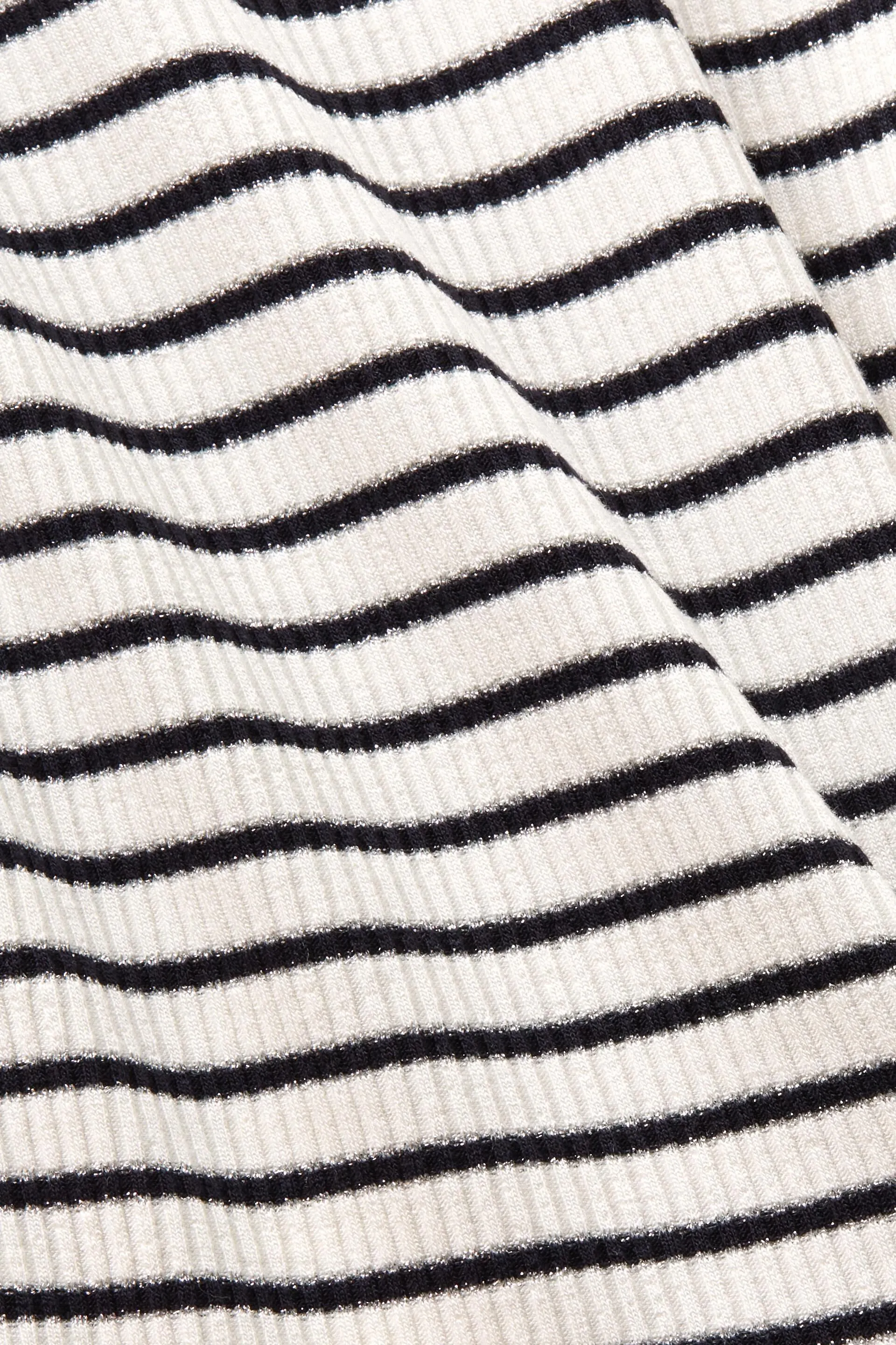 Maglia a maniche lunghe con collo a tartaruga e righe glitterate