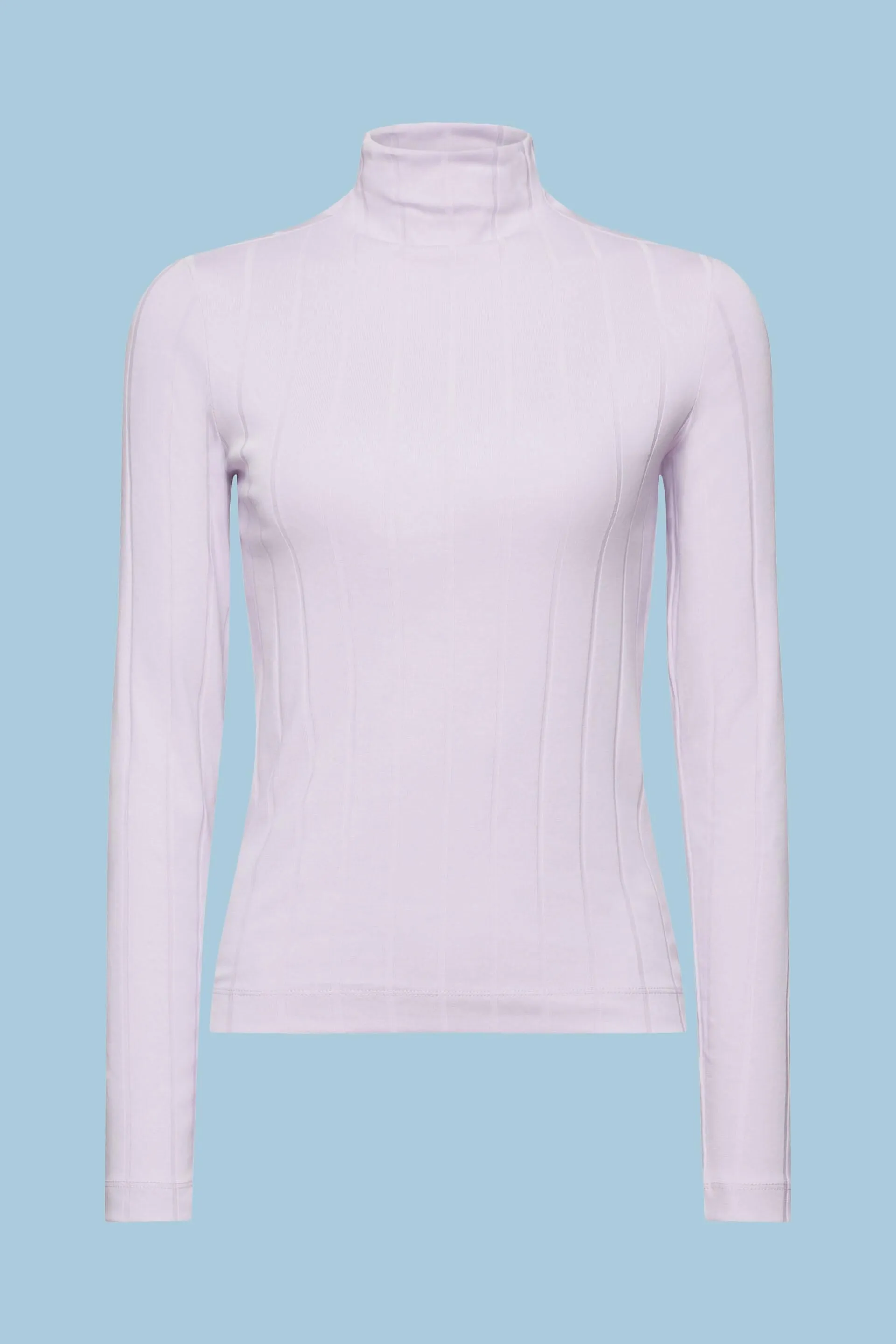 Maglia dolcevita in jersey a coste