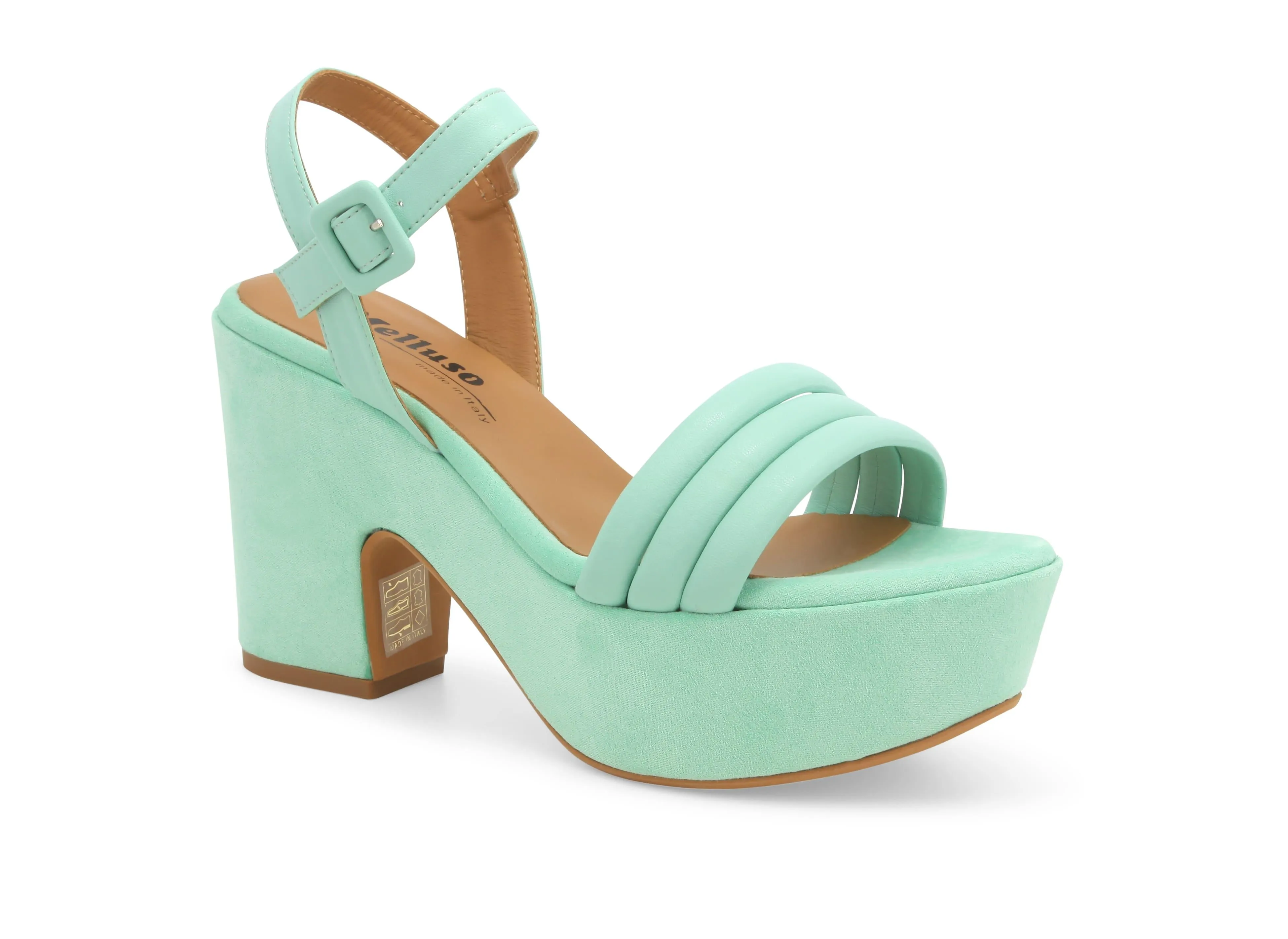 Melluso sandalo platform listelli in pelle