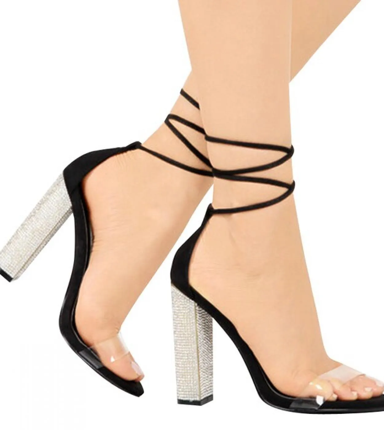 Nuovo 2022 Sandali Delle Donne Degli Alti Talloni Delle Donne Scarpe Con Tacco di Cristallo Fibbia Pattini Della Piattaforma Del