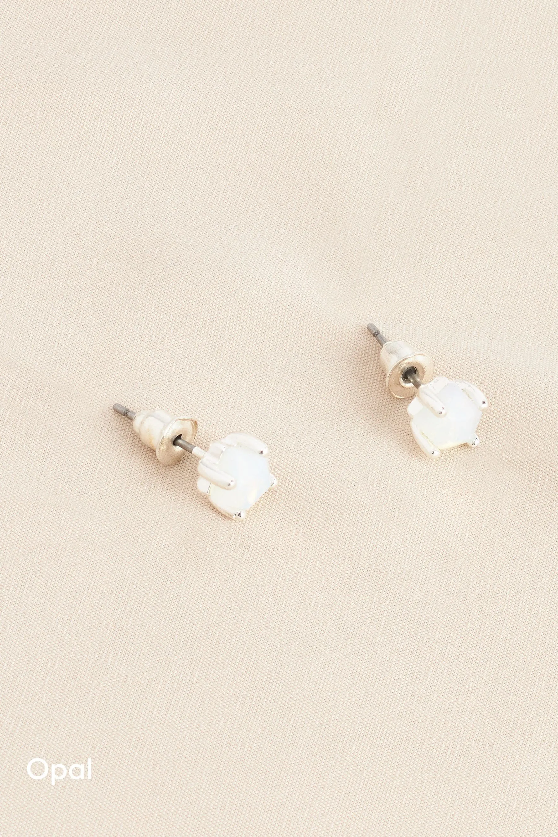 Placcatura oro/argento  - Orecchini a bottone Stone semipreziosi