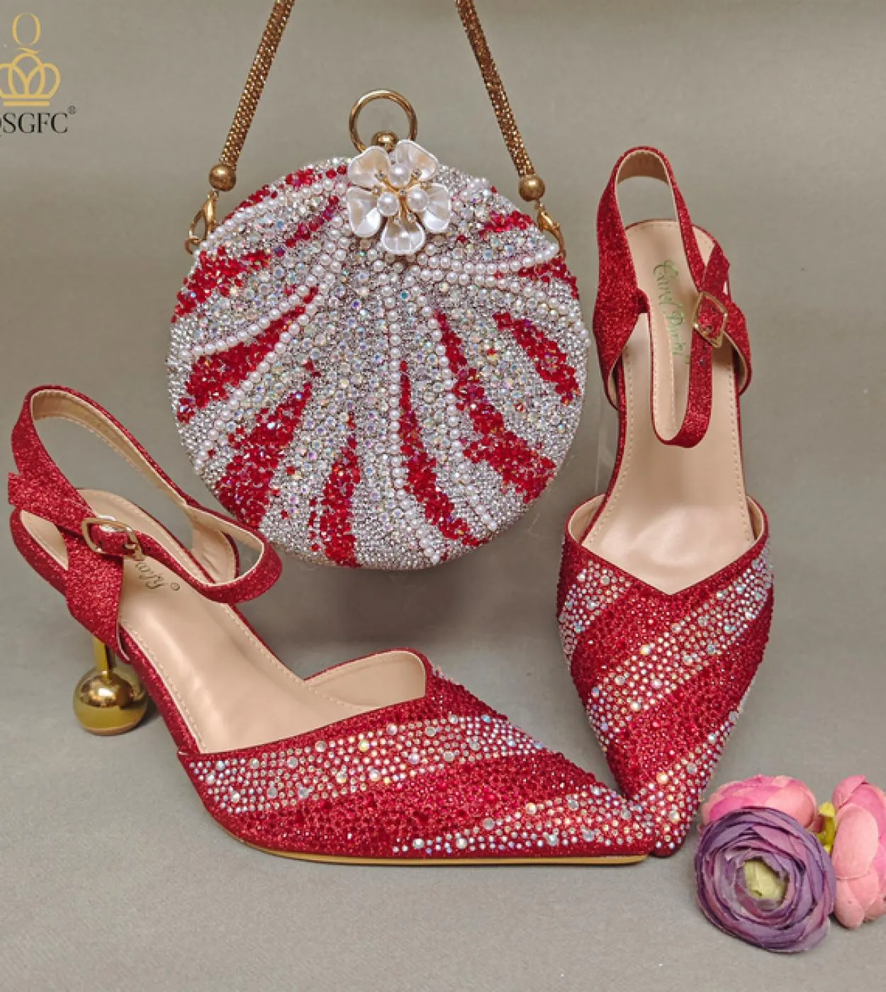 Qsgfc Scarpe di design italiano Borsa per scarpe Lady Italian Set Set di scarpe per borsa da donna Nuovo