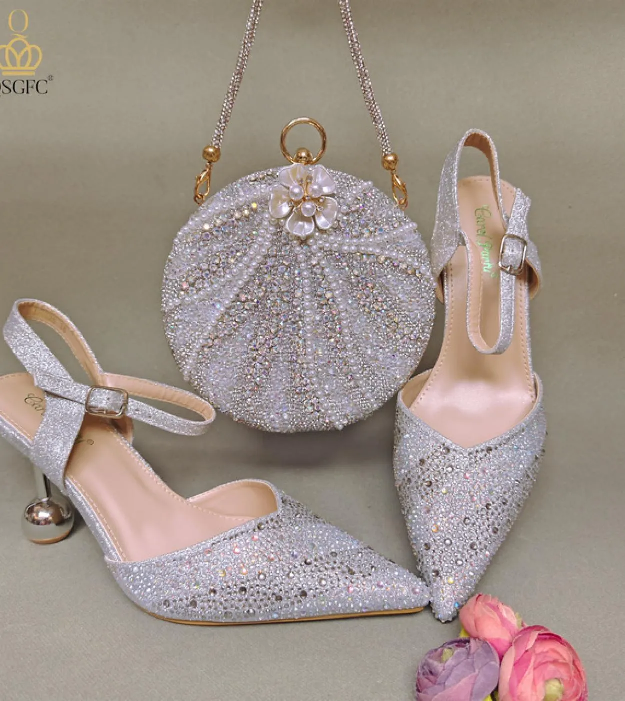 Qsgfc Scarpe di design italiano Borsa per scarpe Lady Italian Set Set di scarpe per borsa da donna Nuovo