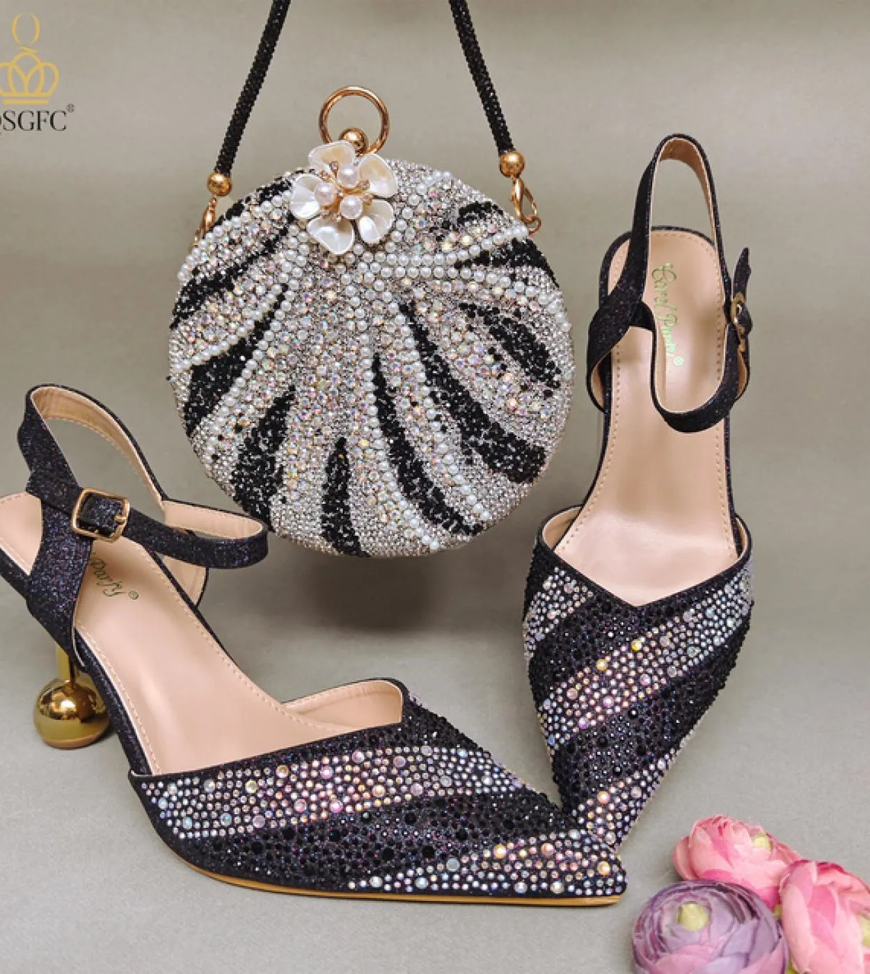 Qsgfc Scarpe di design italiano Borsa per scarpe Lady Italian Set Set di scarpe per borsa da donna Nuovo