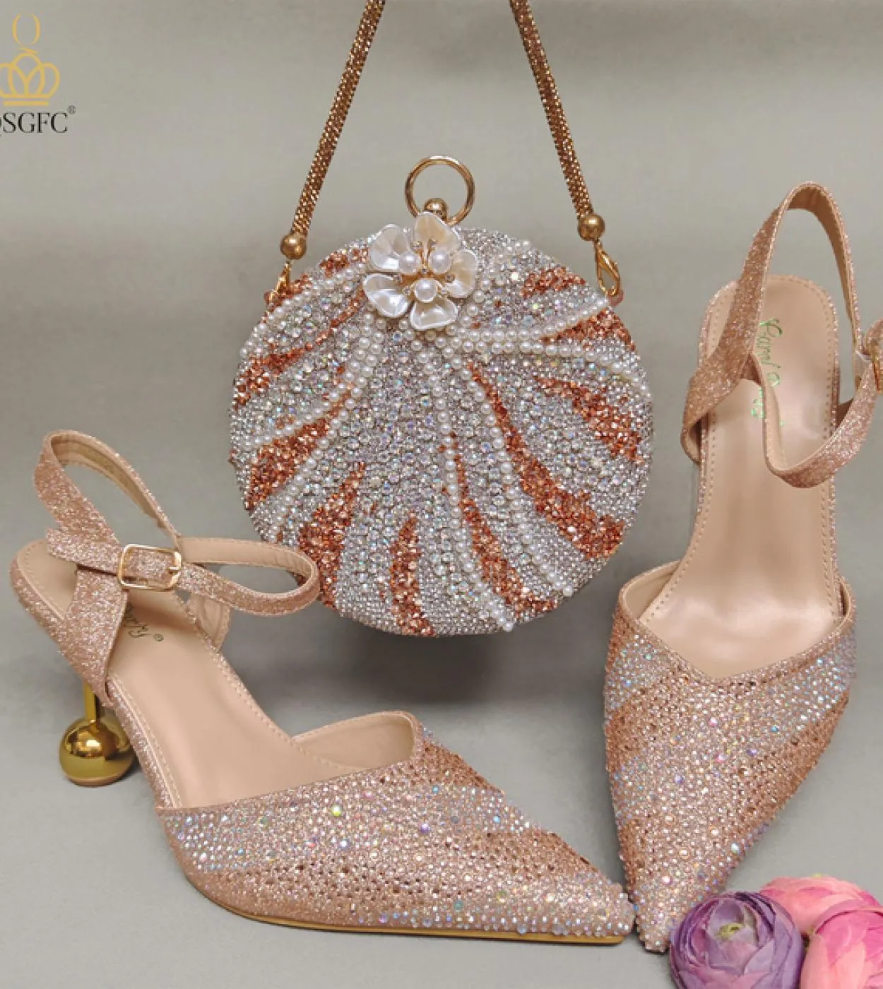 Qsgfc Scarpe di design italiano Borsa per scarpe Lady Italian Set Set di scarpe per borsa da donna Nuovo
