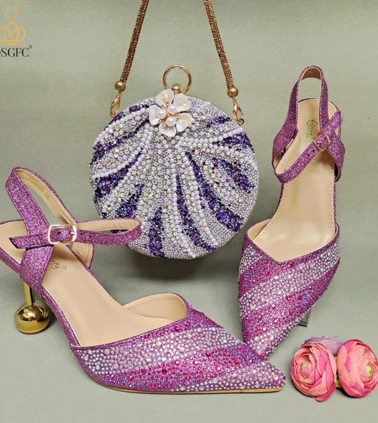 Qsgfc Scarpe di design italiano Borsa per scarpe Lady Italian Set Set di scarpe per borsa da donna Nuovo