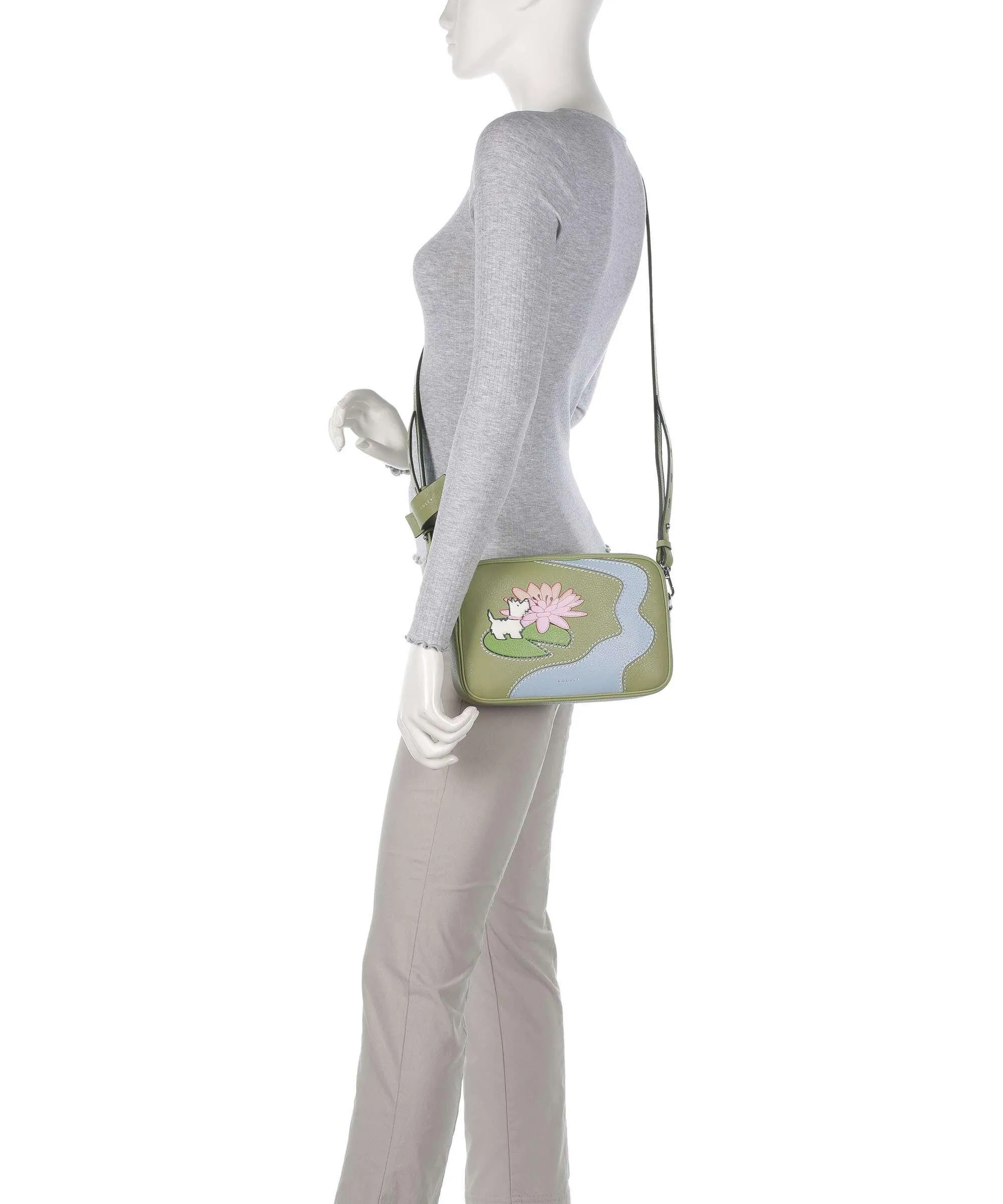  Radley London Into the Woods Editions Borsa a tracolla pelle di vacchetta grana verde  