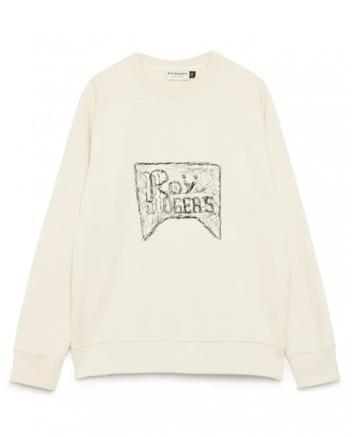ROY ROGER'S Felpa Uomo A22RRU721CD34XXXX CREW NEK GRAPHIC A-EE Cotone girocollo con ricamo 251 BUTTER