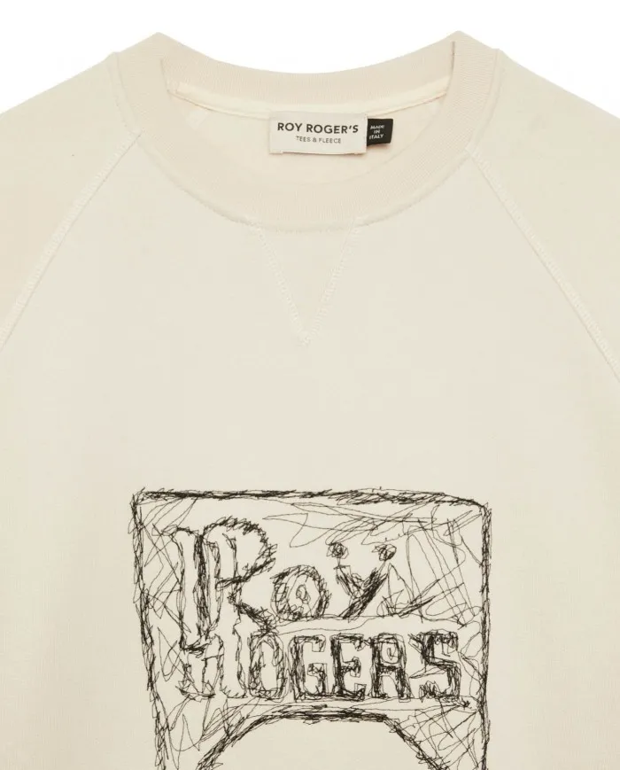 ROY ROGER'S Felpa Uomo A22RRU721CD34XXXX CREW NEK GRAPHIC A-EE Cotone girocollo con ricamo 251 BUTTER