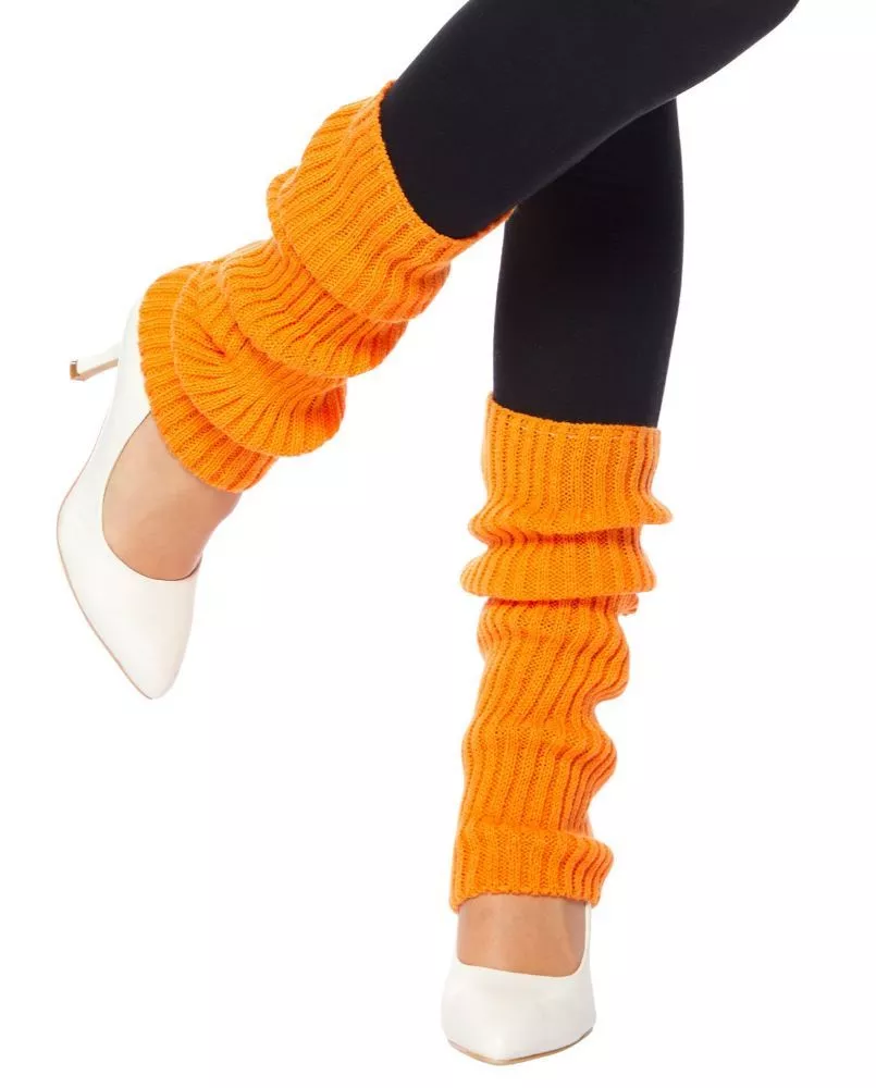 Scaldamuscoli da donna arancione fluo lunghi