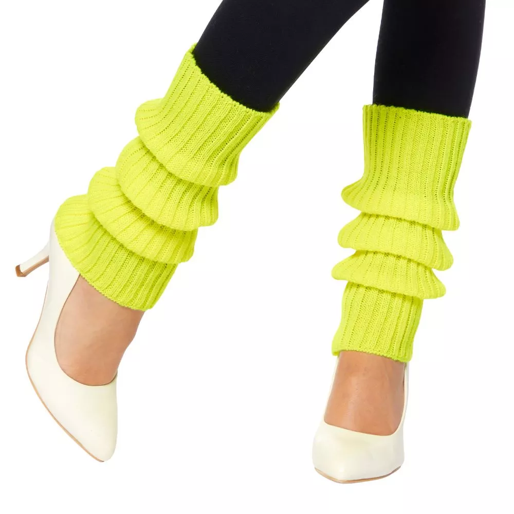 Scaldamuscoli da donna giallo fluo lunghi