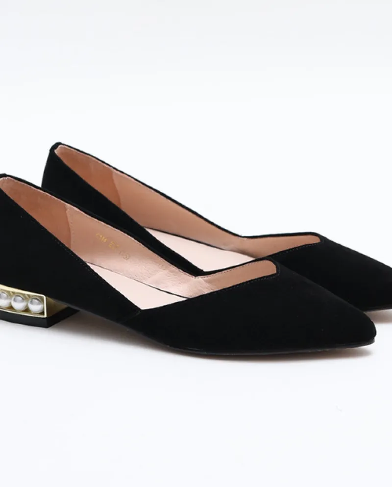 Scarpe basse da donna con tacco basso Scarpe a punta Tacco quadrato da donna Tacchi alti Moda Décolleté in tinta unita Scarpe ca