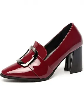 Scarpe con tacco alto in pelle stile britannico Temperamento in pelle verniciata Tacchi alti da donna Scarpe singole con tacco s