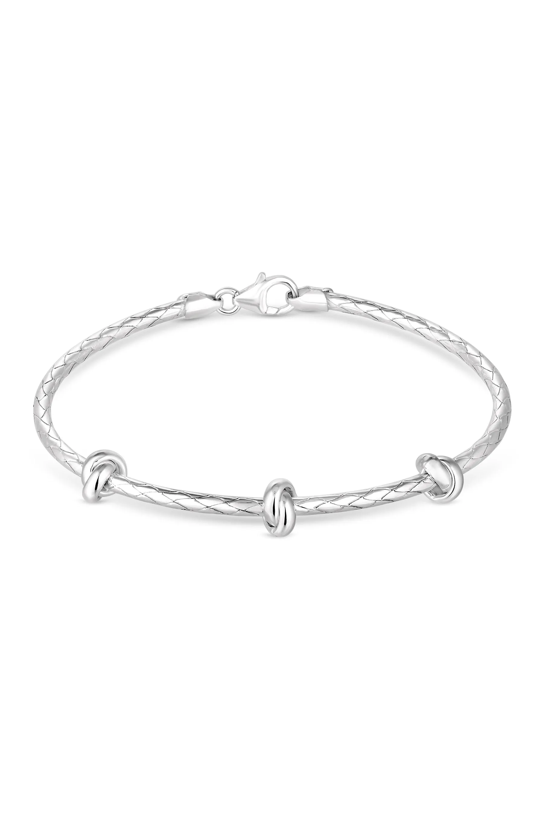 Simply Argento - Bracciale rigido annodato lucido