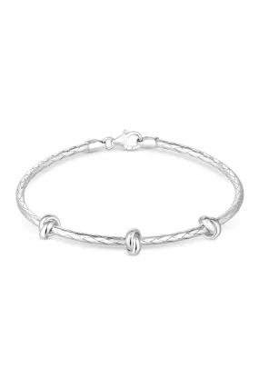 Simply Argento - Bracciale rigido annodato lucido