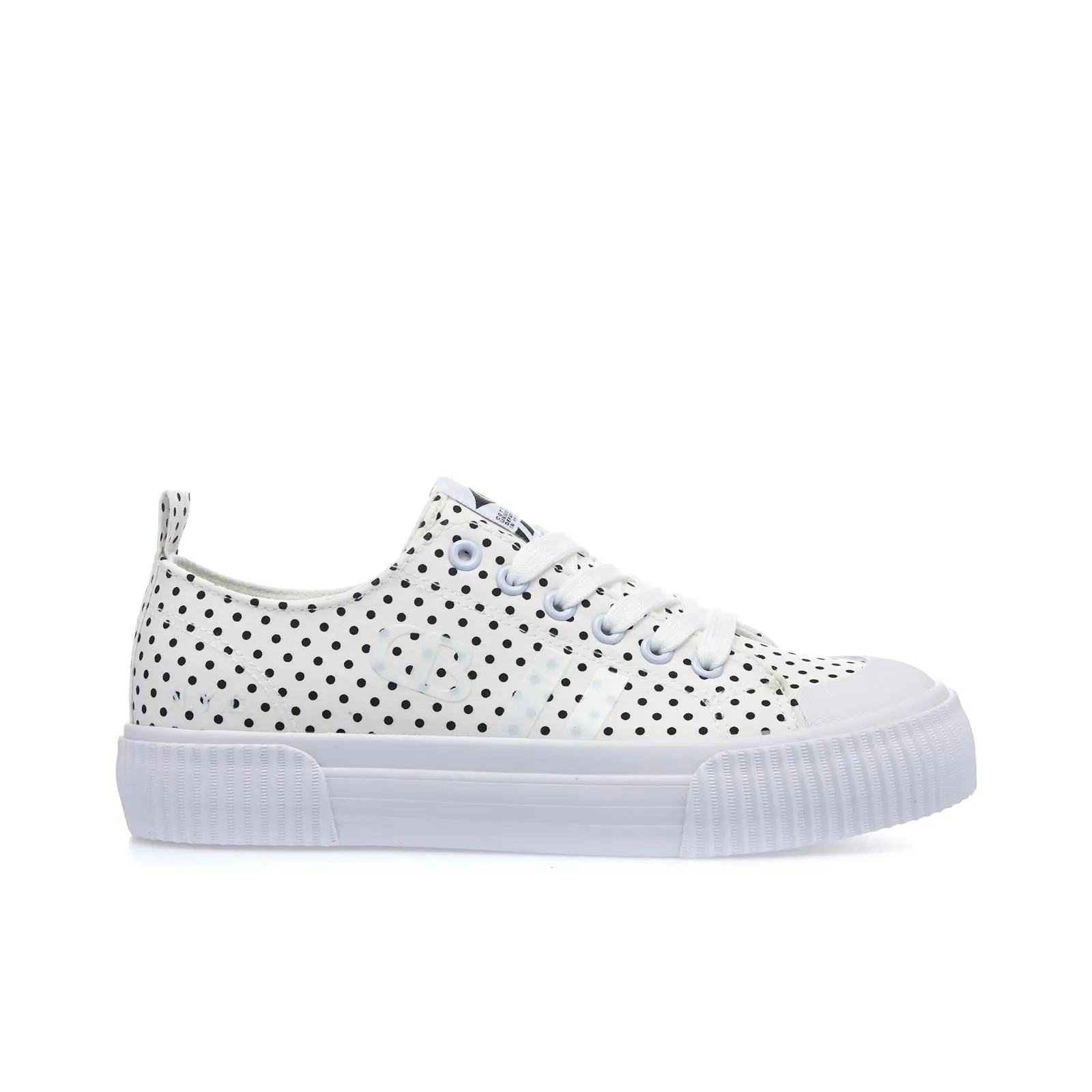 Sneakers bianche in tela a pois