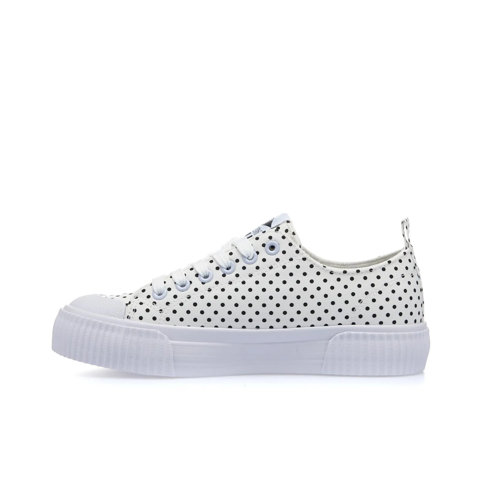 Sneakers bianche in tela a pois