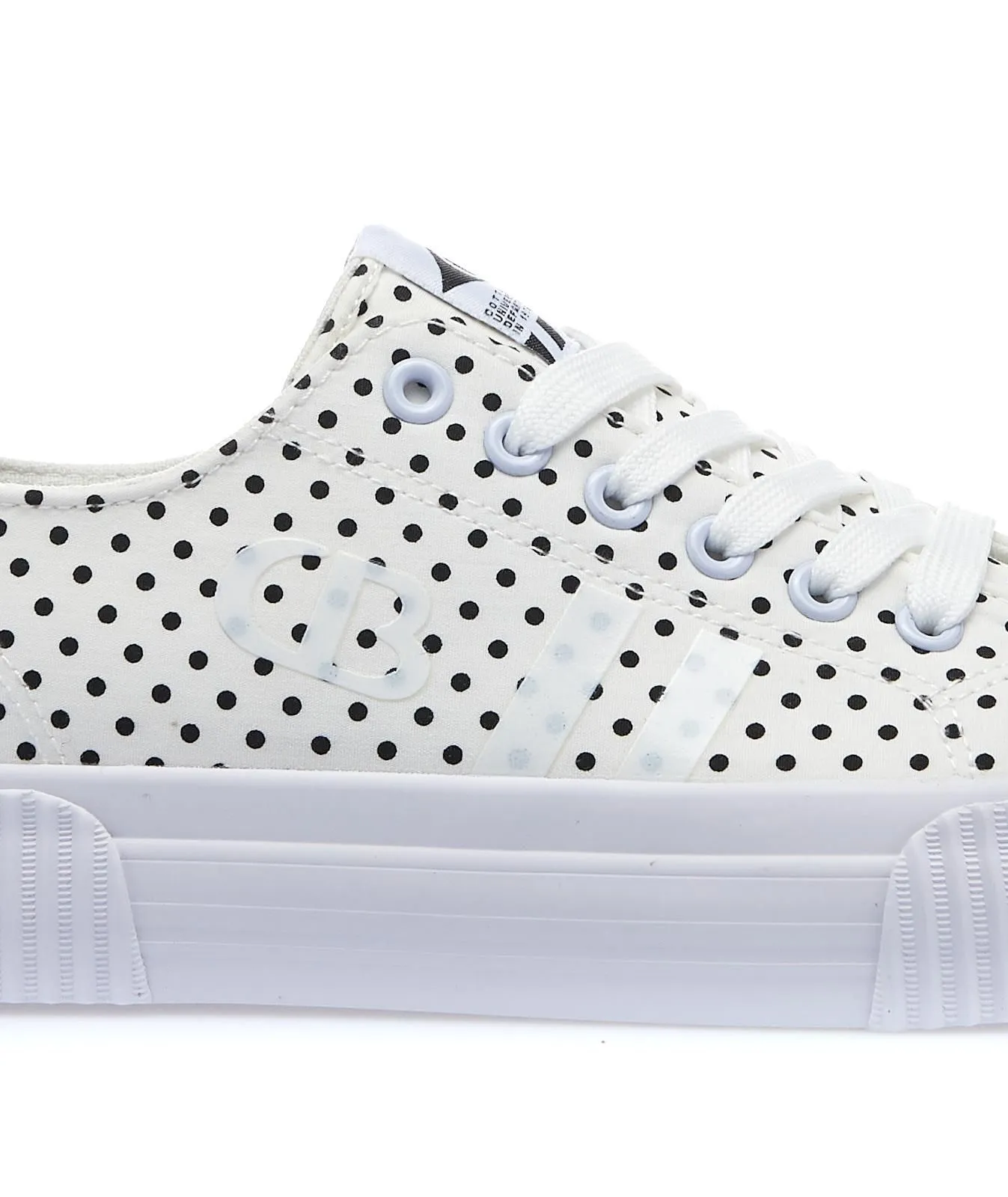 Sneakers bianche in tela a pois