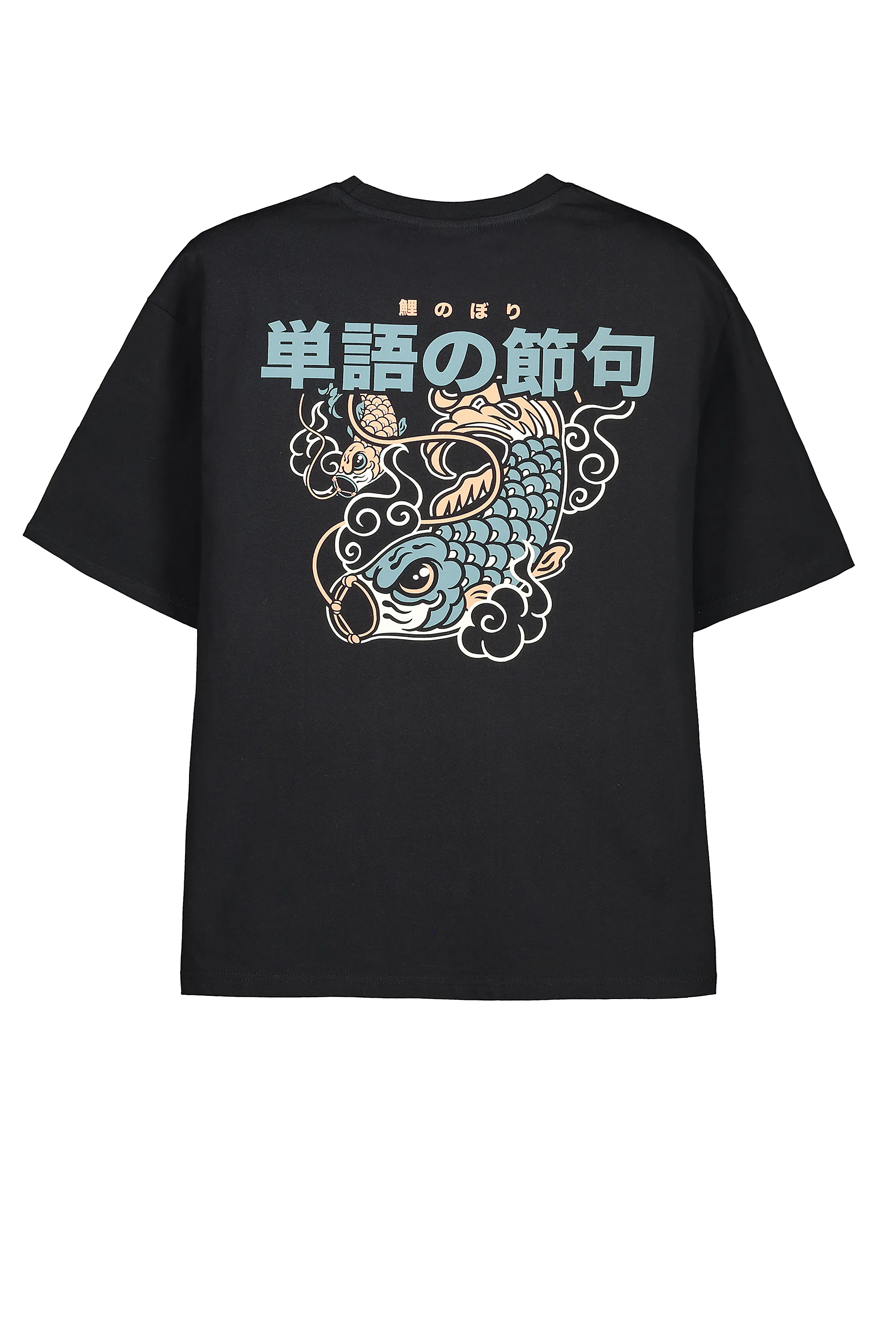         T-SHIRT MANICA CORTA GIROCOLLO OVER STAMPA RETRO CARP KITE