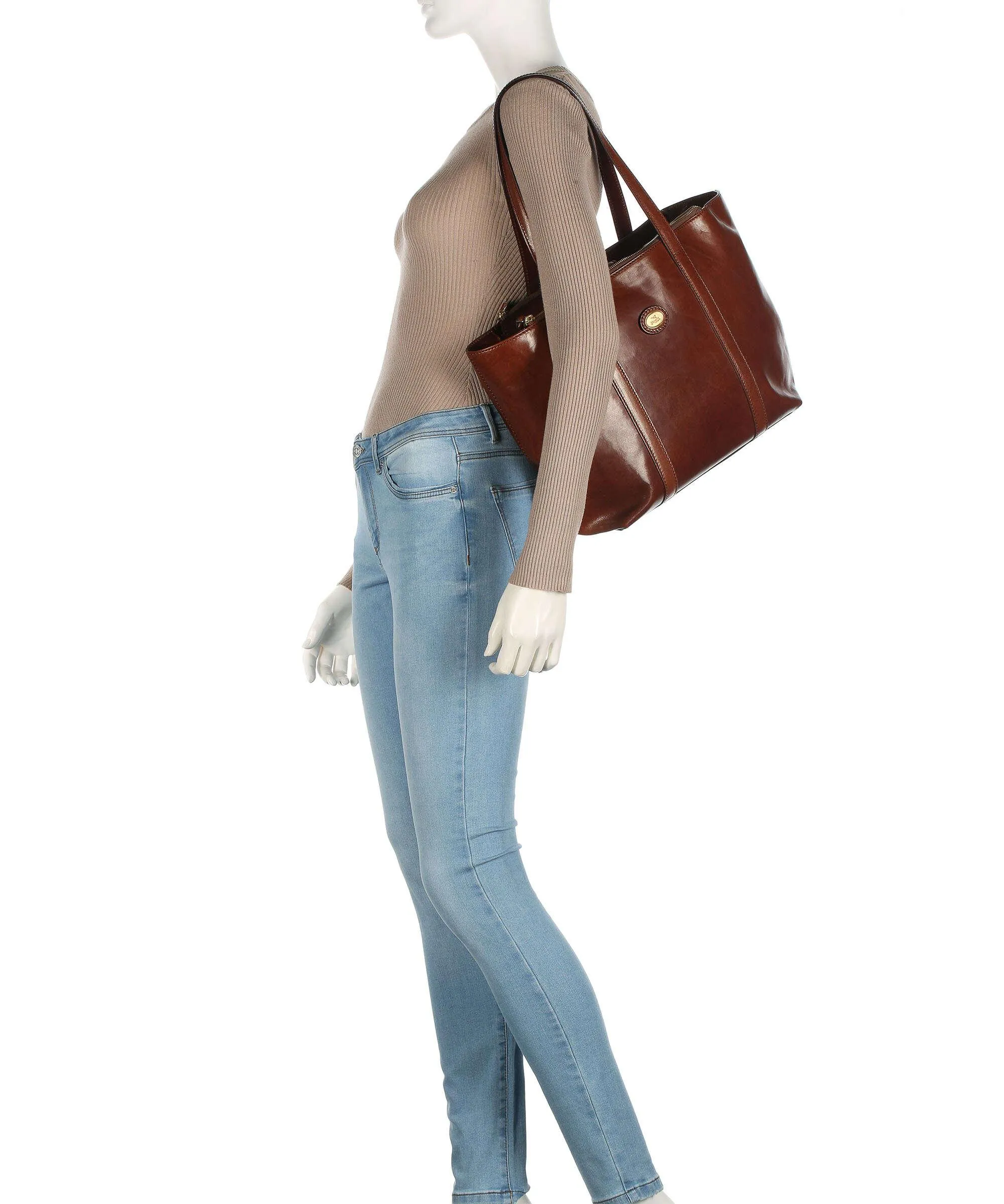  The Bridge Story Donna Borsa shopper pelle di vacchetta liscia marrone  