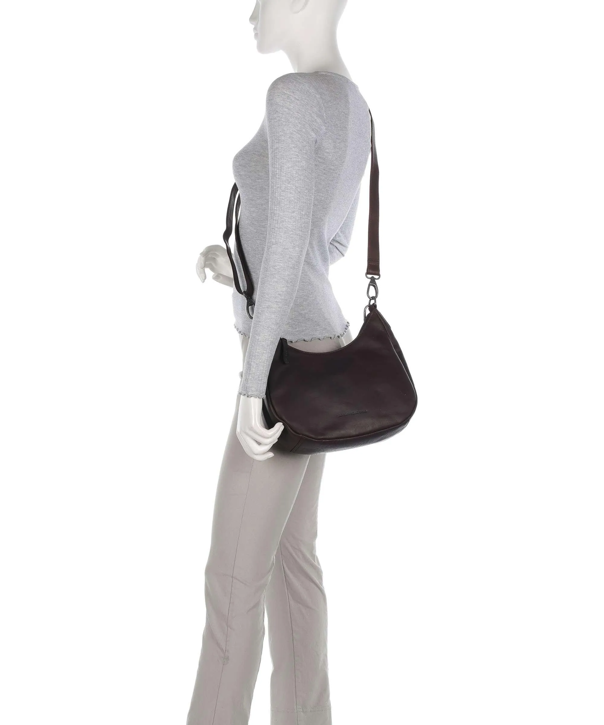  The Chesterfield Brand Cow Wax Pull Up Alexandria Borsa a spalla pelle di vacchetta pull-up marrone scuro  