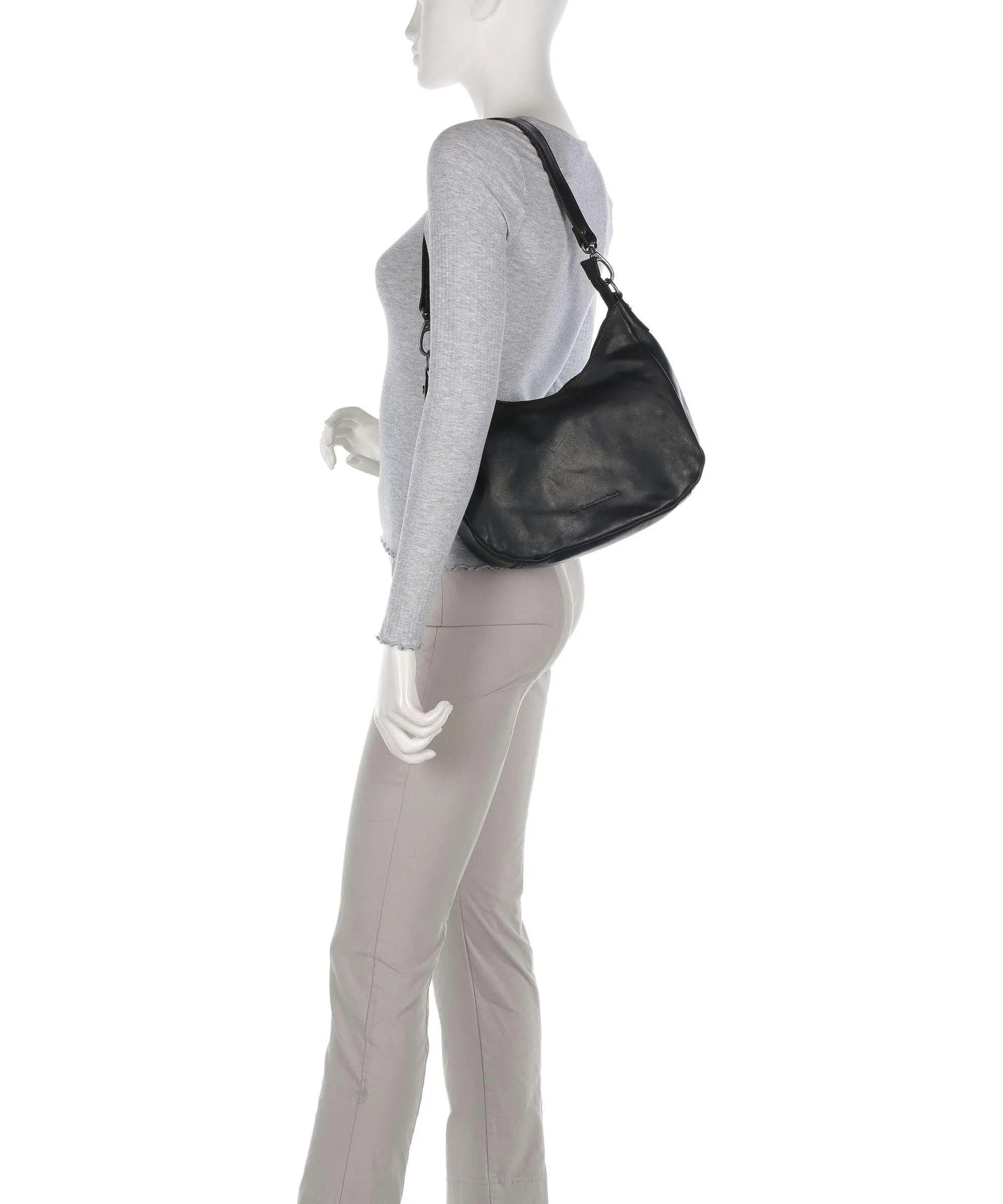  The Chesterfield Brand Cow Wax Pull Up Alexandria Borsa a spalla pelle di vacchetta pull-up nero  