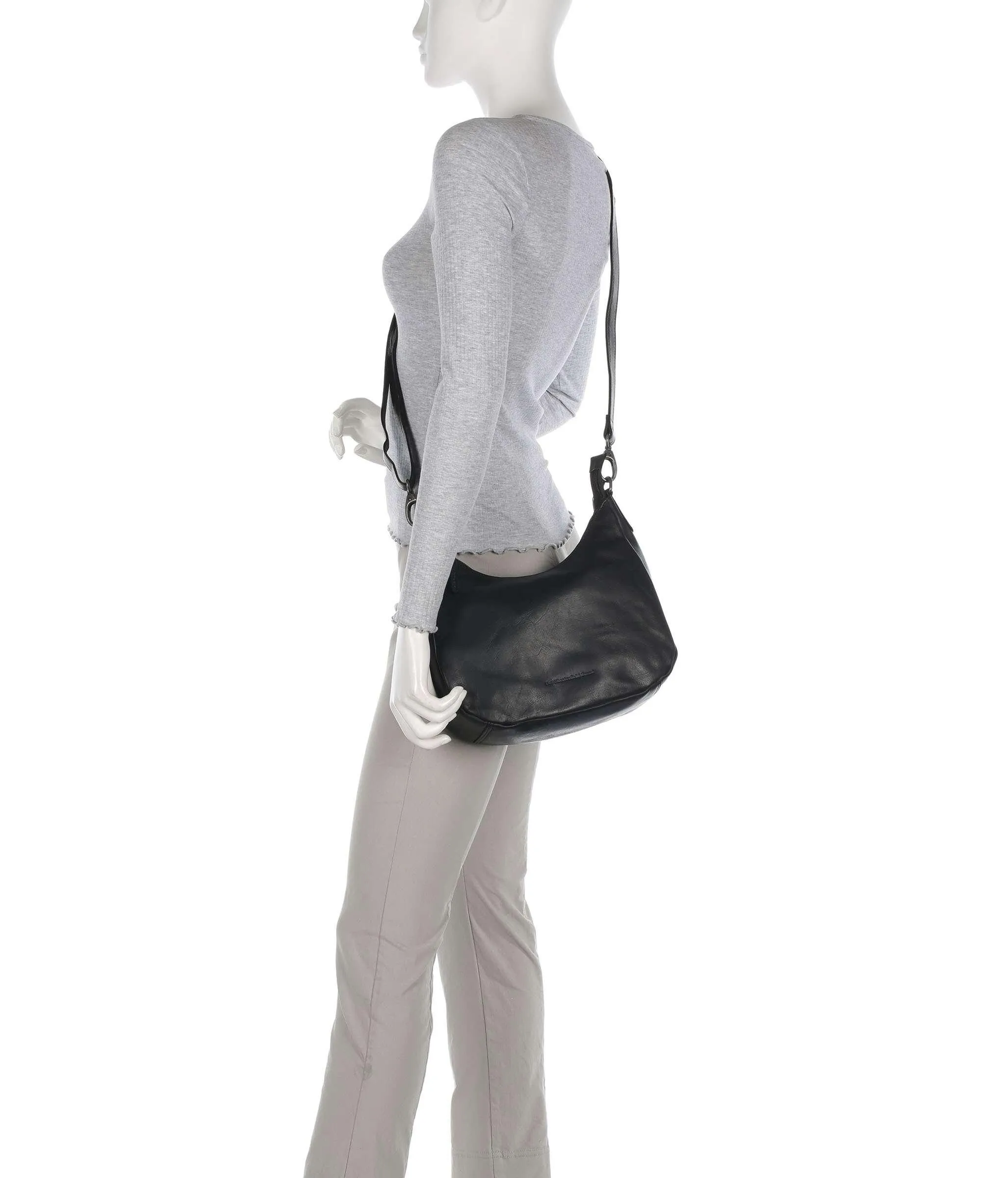  The Chesterfield Brand Cow Wax Pull Up Alexandria Borsa a spalla pelle di vacchetta pull-up nero  