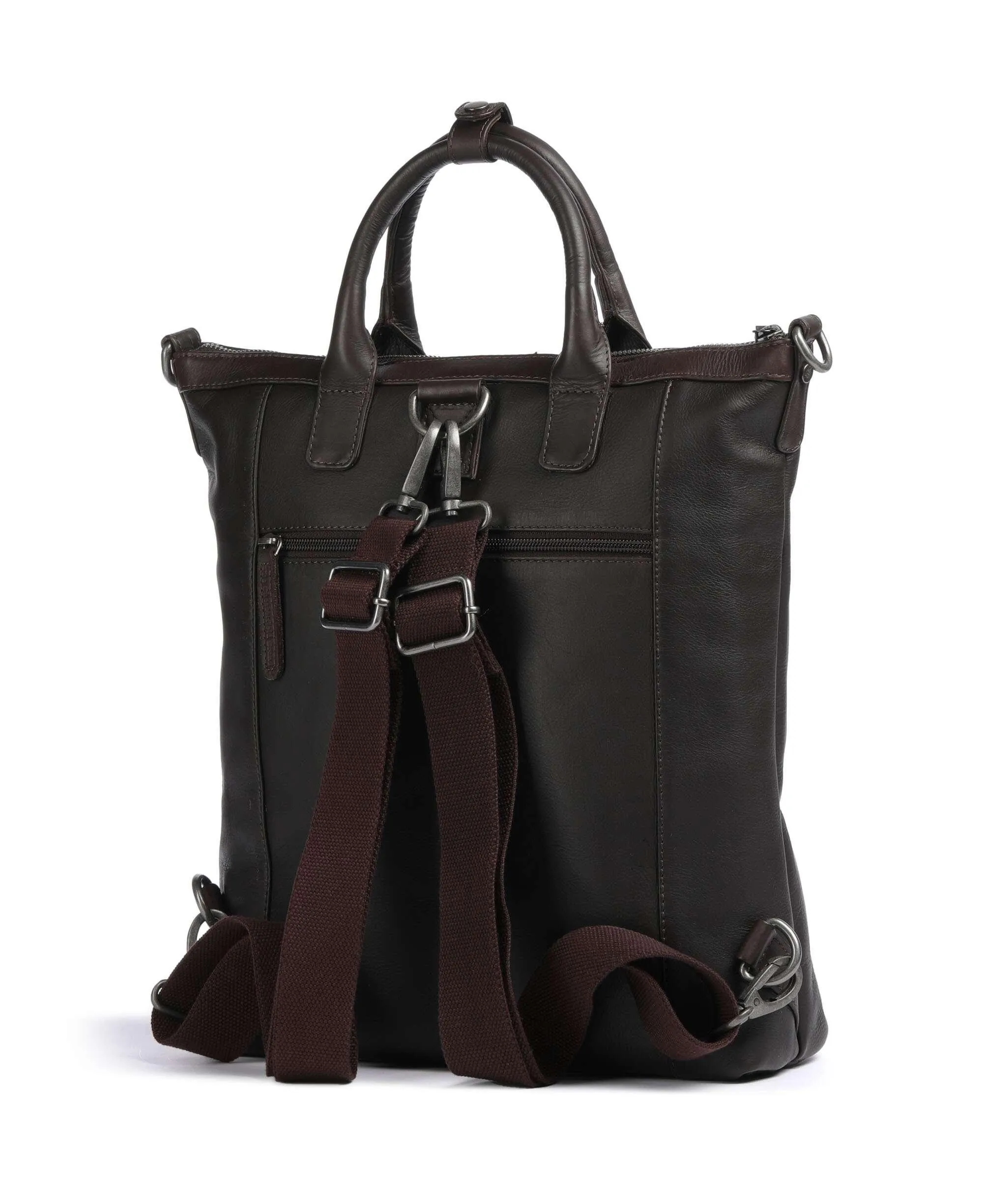  The Chesterfield Brand Cow Wax Pull Up Luisa Borsa a zainetto 15″ pelle bovina marrone scuro  