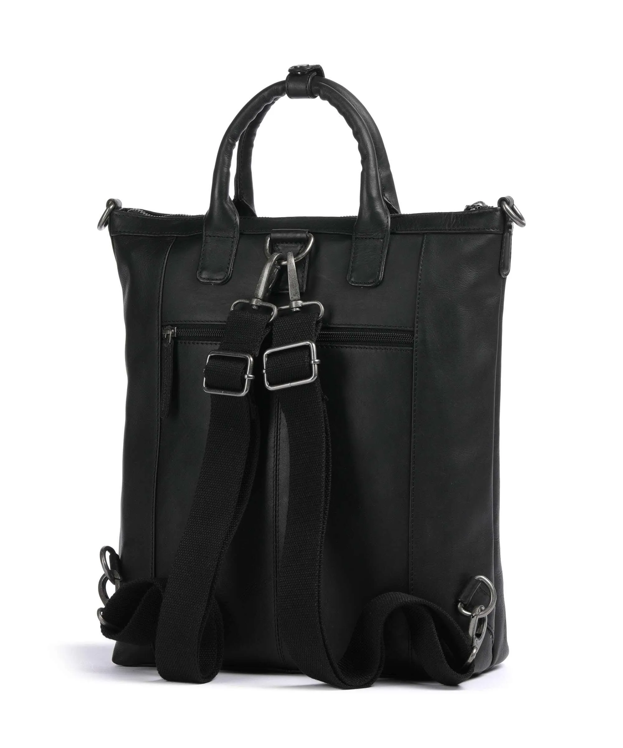  The Chesterfield Brand Cow Wax Pull Up Luisa Borsa a zainetto 15″ pelle bovina nero  