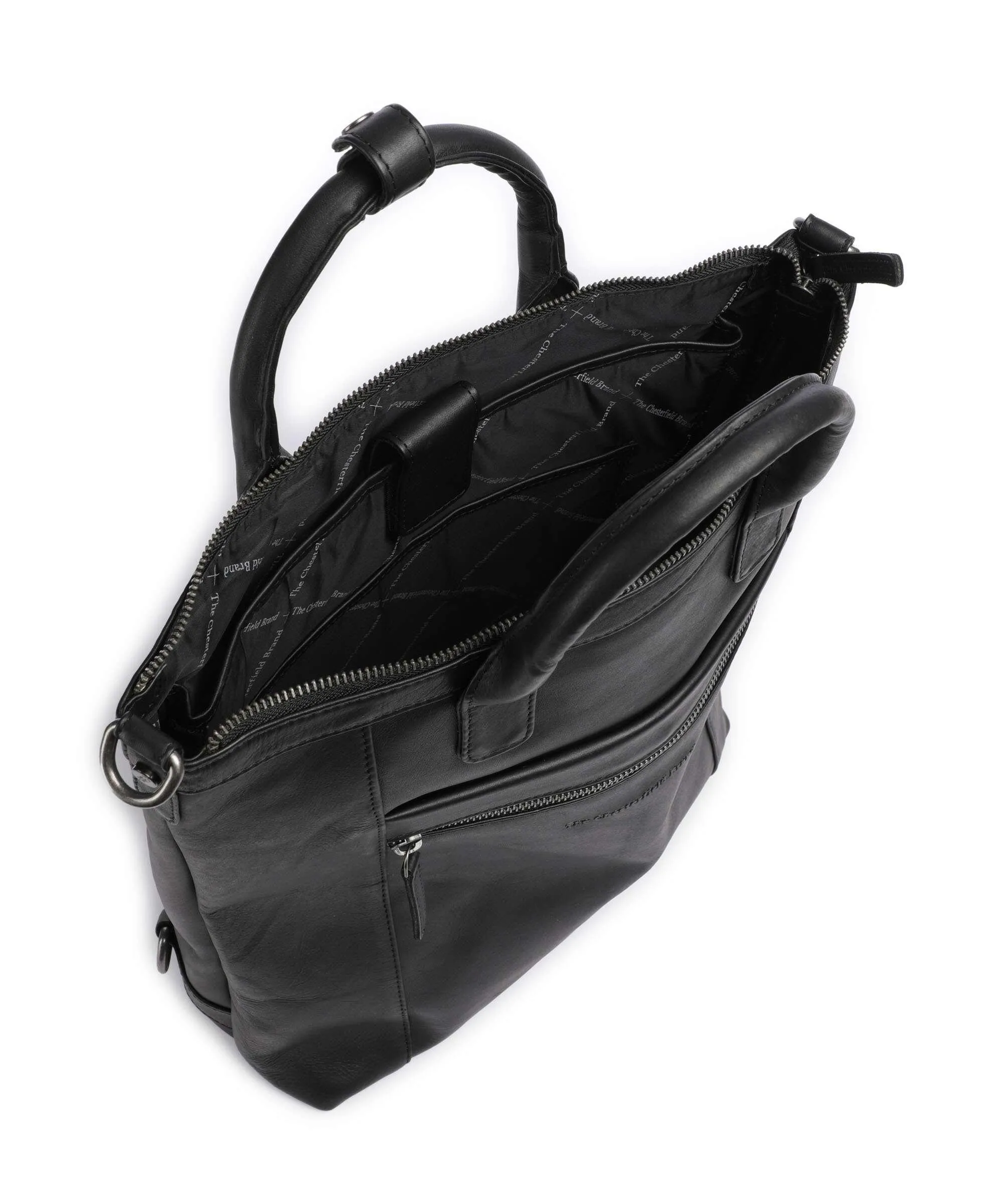  The Chesterfield Brand Cow Wax Pull Up Luisa Borsa a zainetto 15″ pelle bovina nero  