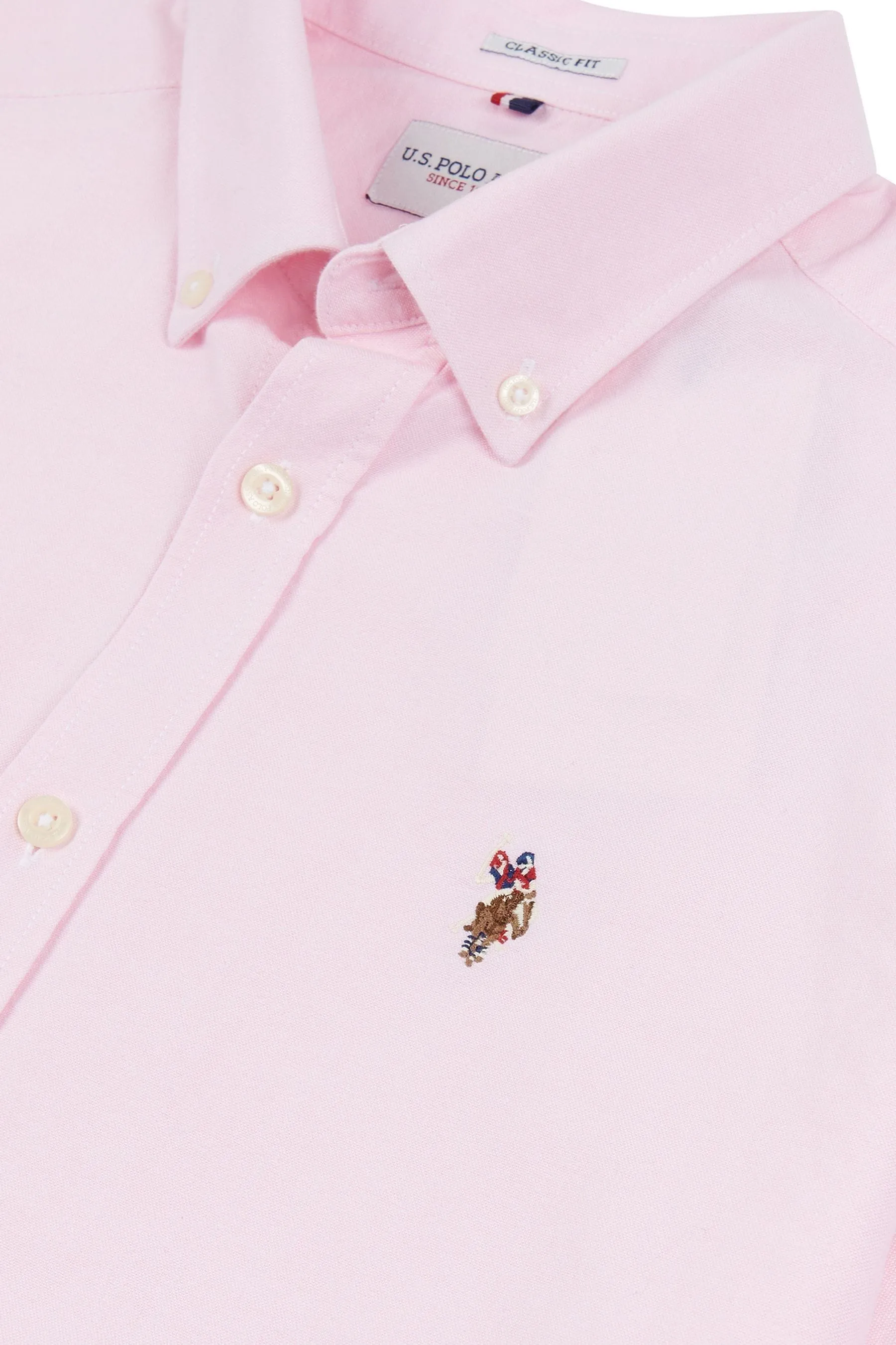 U.S. Polo Assn. Camicia Uomo Manica corta Oxford a righe