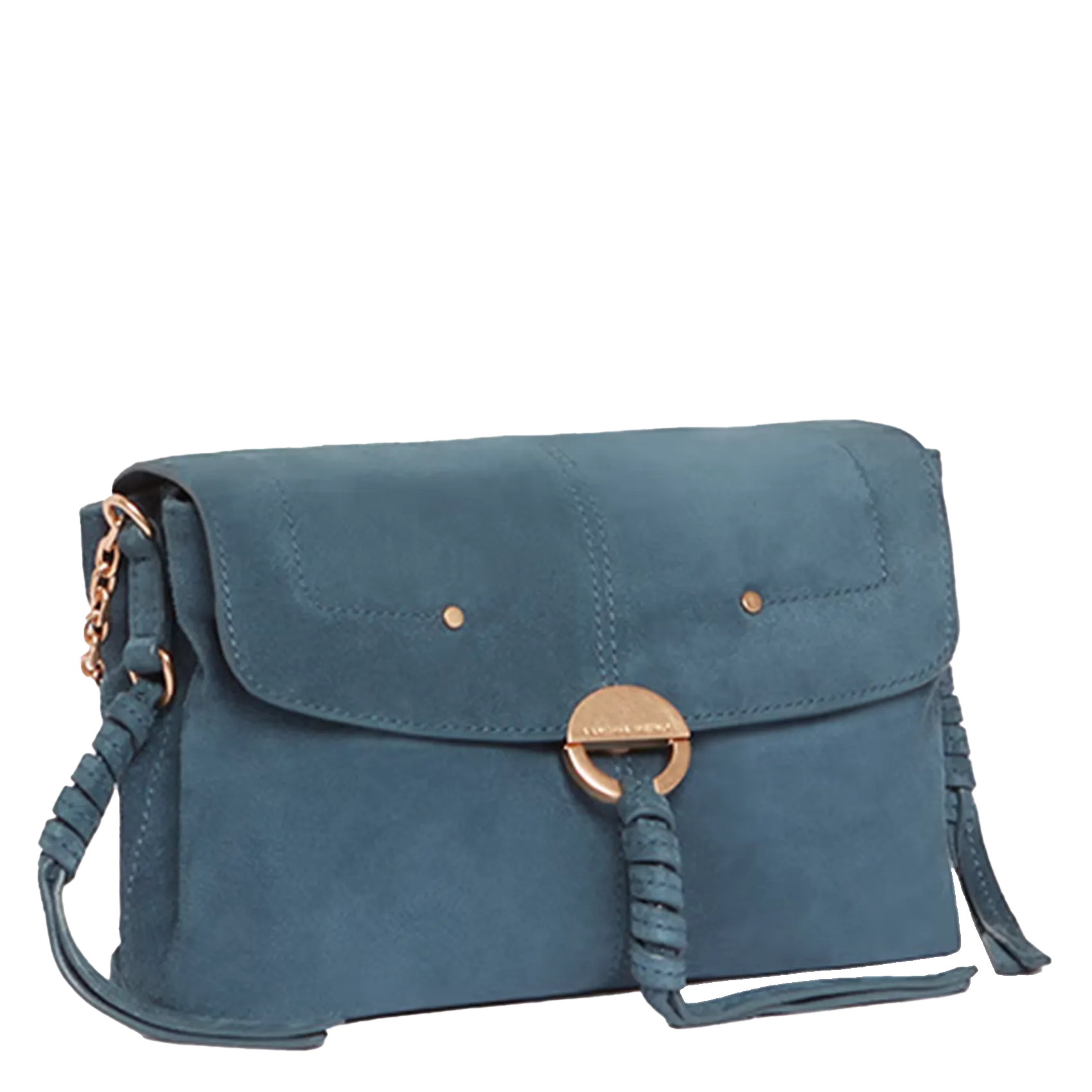  VANESSA BRUNO   CLUTCH - Borsa a spalla in pelle scamosciata | Blu