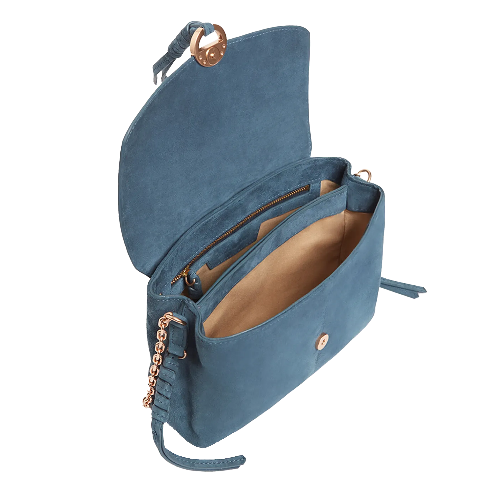  VANESSA BRUNO   CLUTCH - Borsa a spalla in pelle scamosciata | Blu