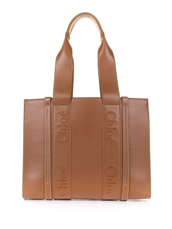 Woody medium leather tote bag