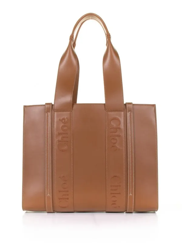 Woody medium leather tote bag